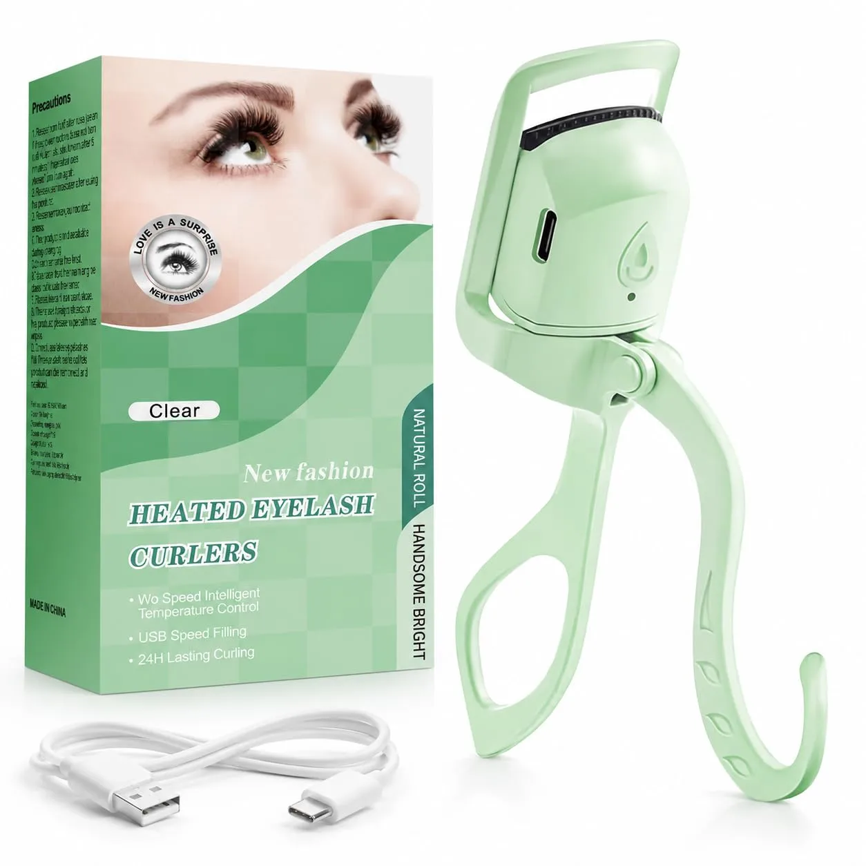 Heated Eyelash Curlers, Fast Heat up Within 5s, 24 Hours Long Lasting