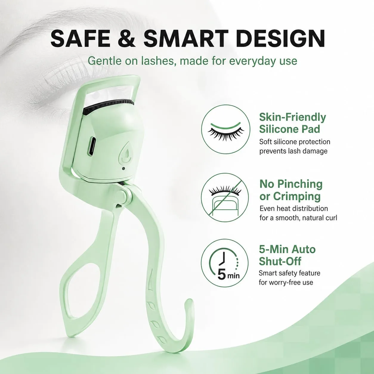 Heated Eyelash Curlers, Fast Heat up Within 5s, 24 Hours Long Lasting