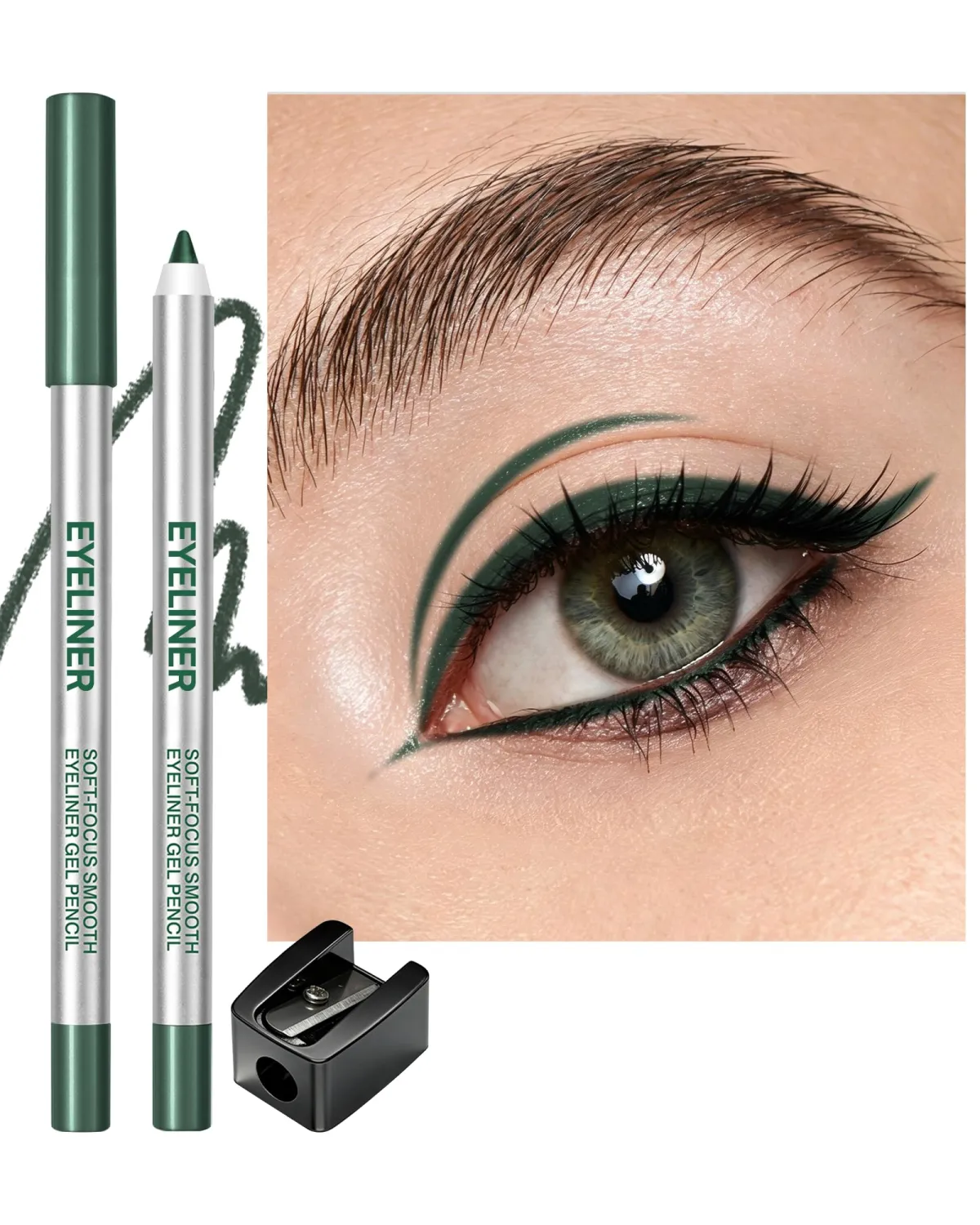Matte Forster Green Gel Eyeliner, Waterproof Waterline Creamy Eye Liner Pen