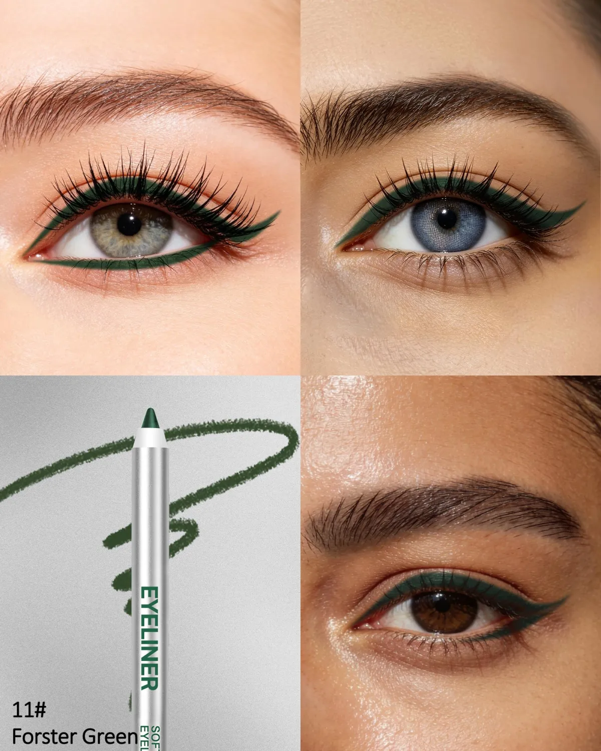 Matte Forster Green Gel Eyeliner, Waterproof Waterline Creamy Eye Liner Pen