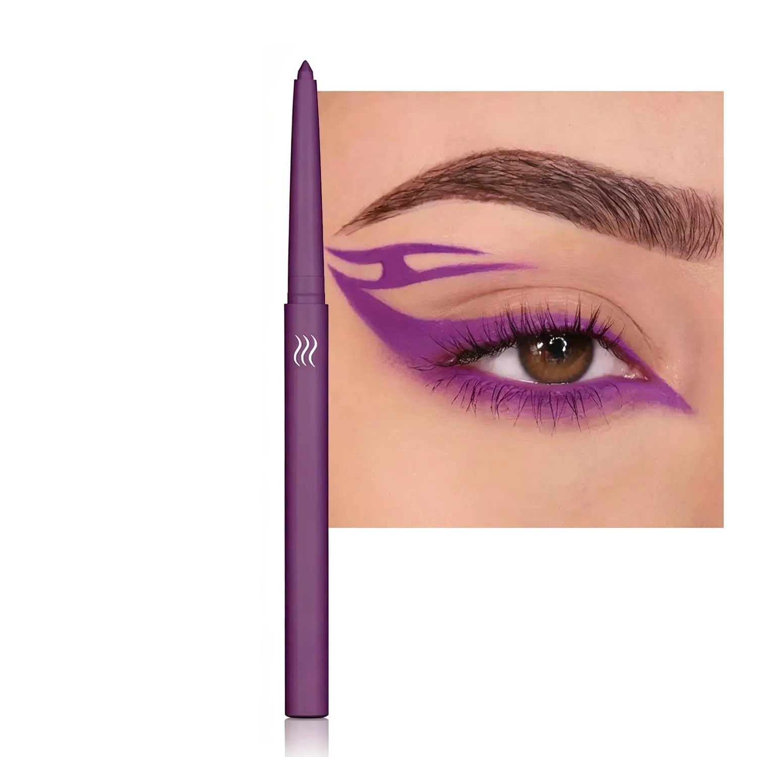 Deep Purple Matte Gel Eyeliner Pencil, Retractable Cream Liner for Graphic Eye Makeup (09#)