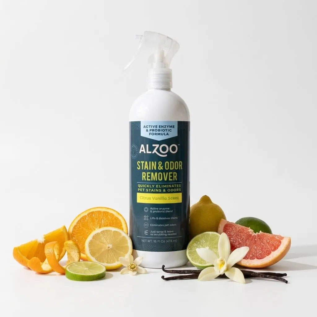 ALZOO Pet Stain & Odor Remover, Citrus Vanilla, 16 oz
