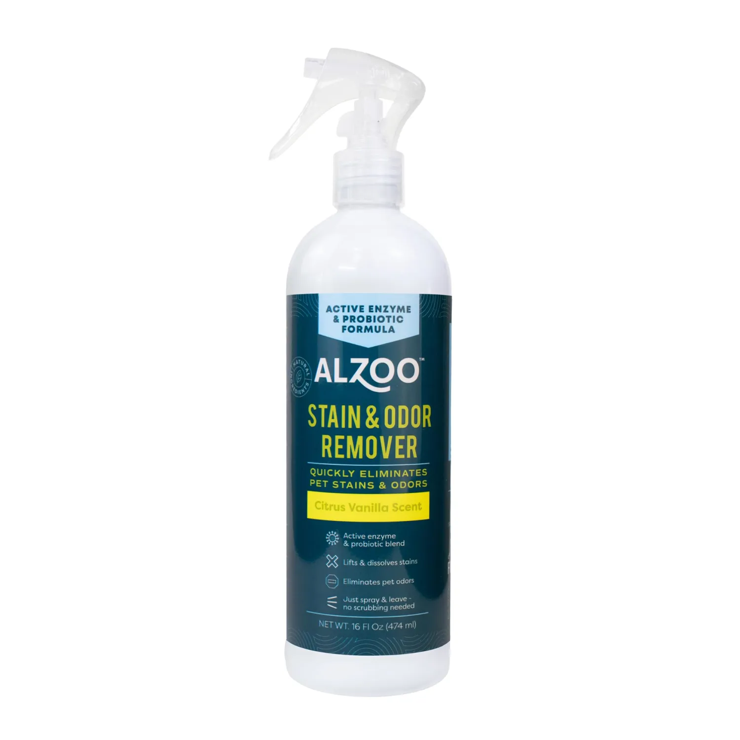 ALZOO Pet Stain & Odor Remover, Citrus Vanilla, 16 oz