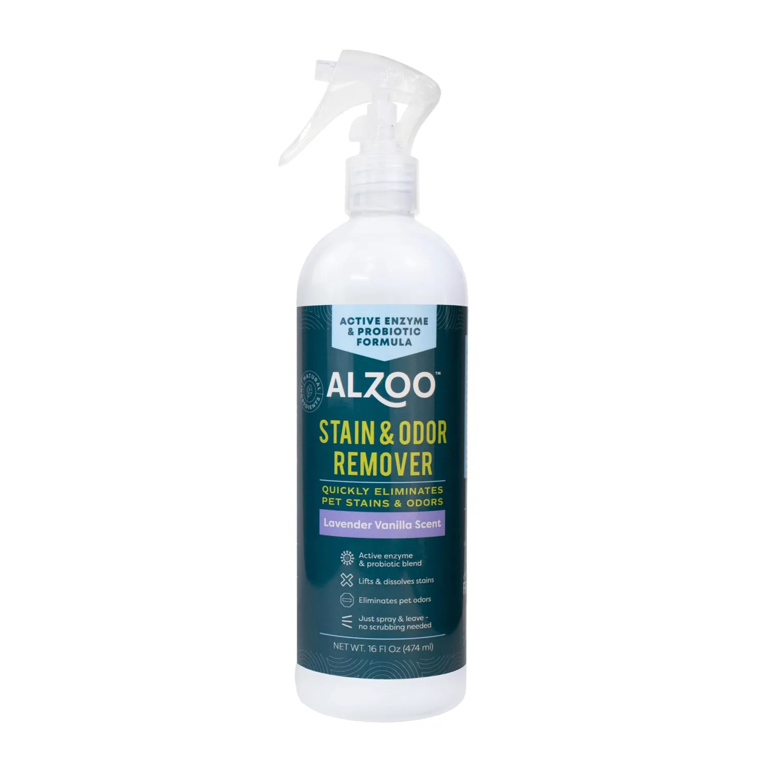 ALZOO Pet Stain & Odor Remover, Lavender Vanilla, 16 oz