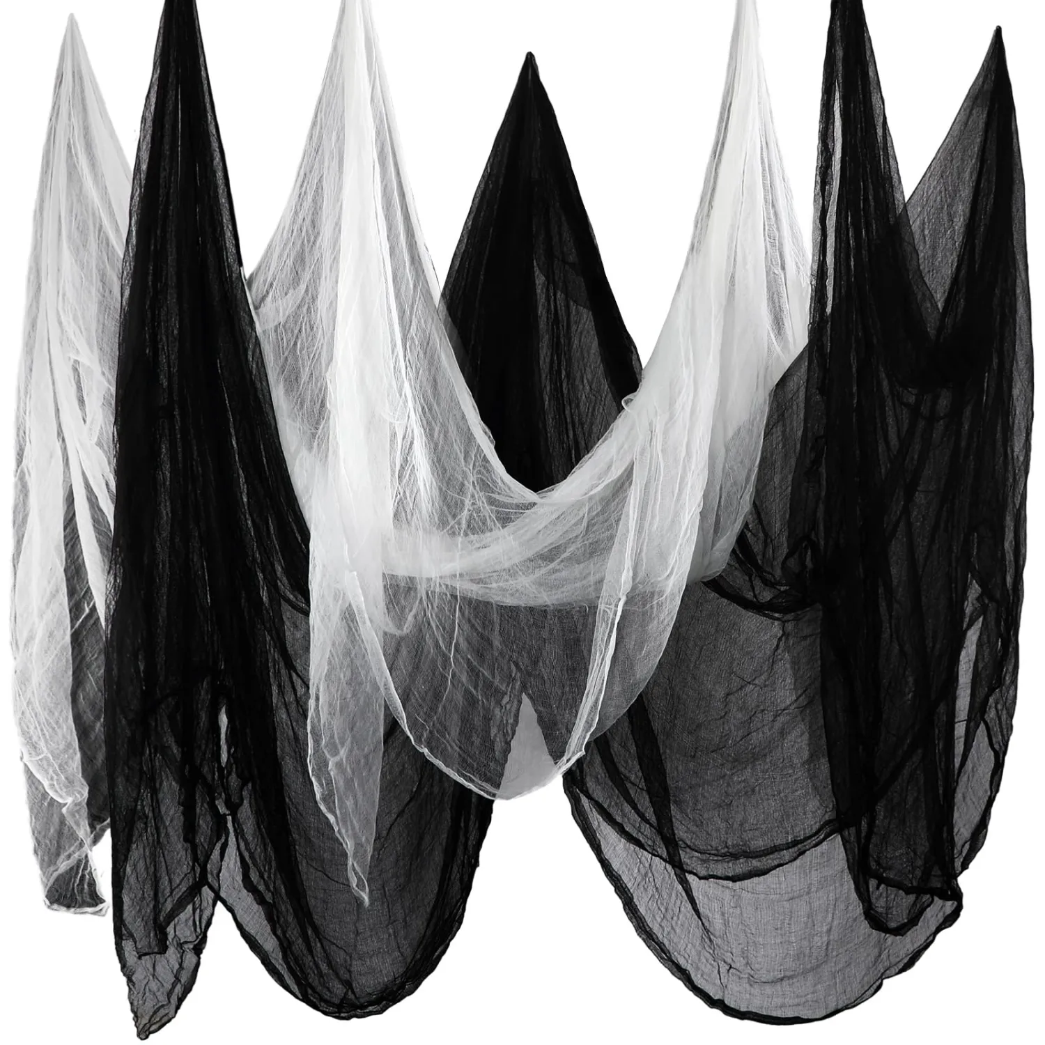 Boao Halloween Black White Cheesecloth for Craft, 84.65 x 98.43 Inch