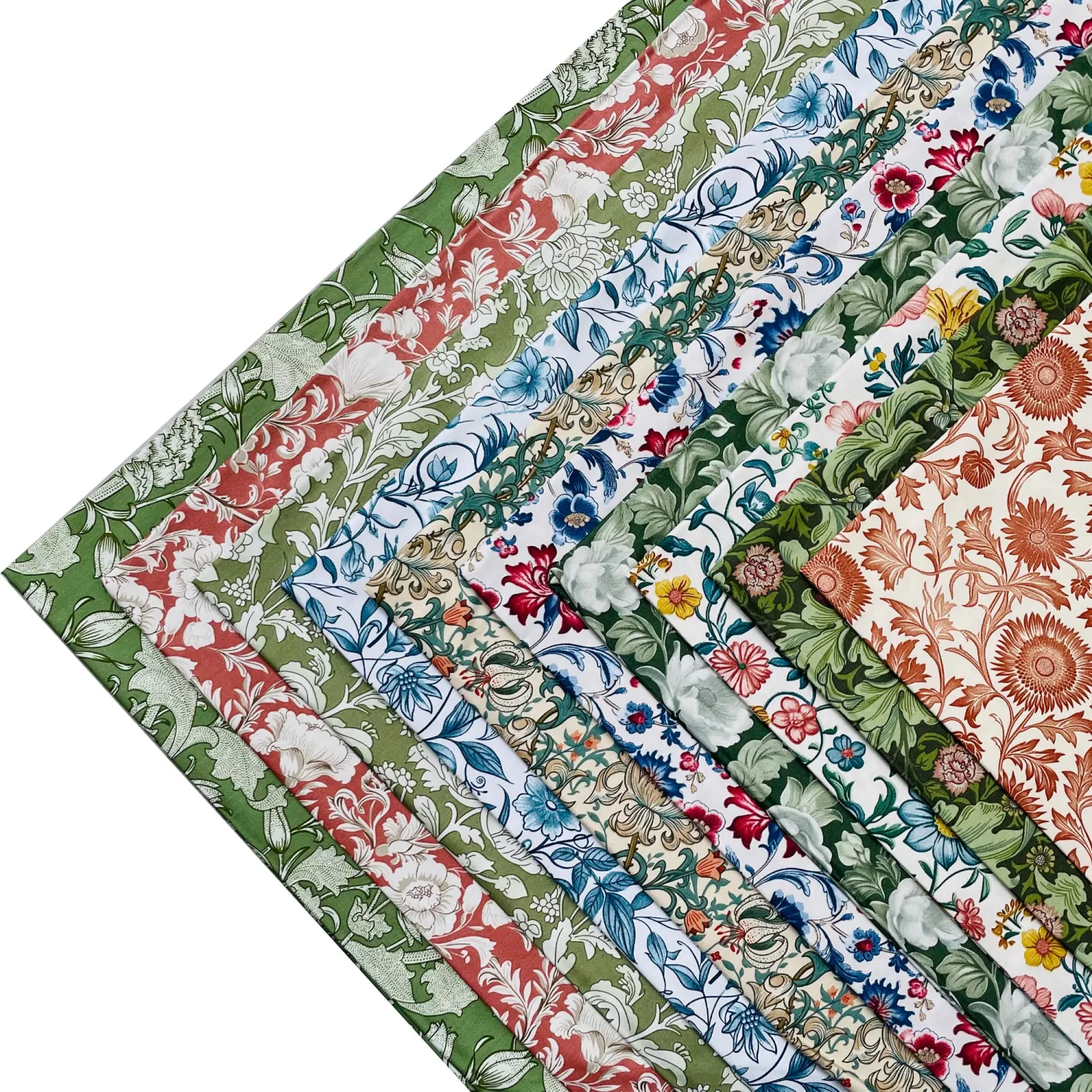 50pcs 5 x 5 inches Cotton Fabric Bundle-Morris Pattern A