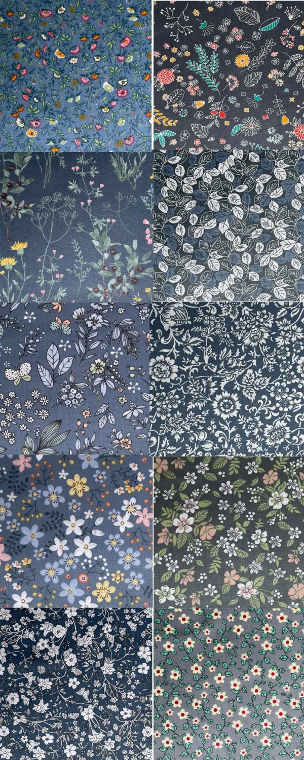 50pcs 5 x 5 inches Cotton Fabric Bundle-Grey