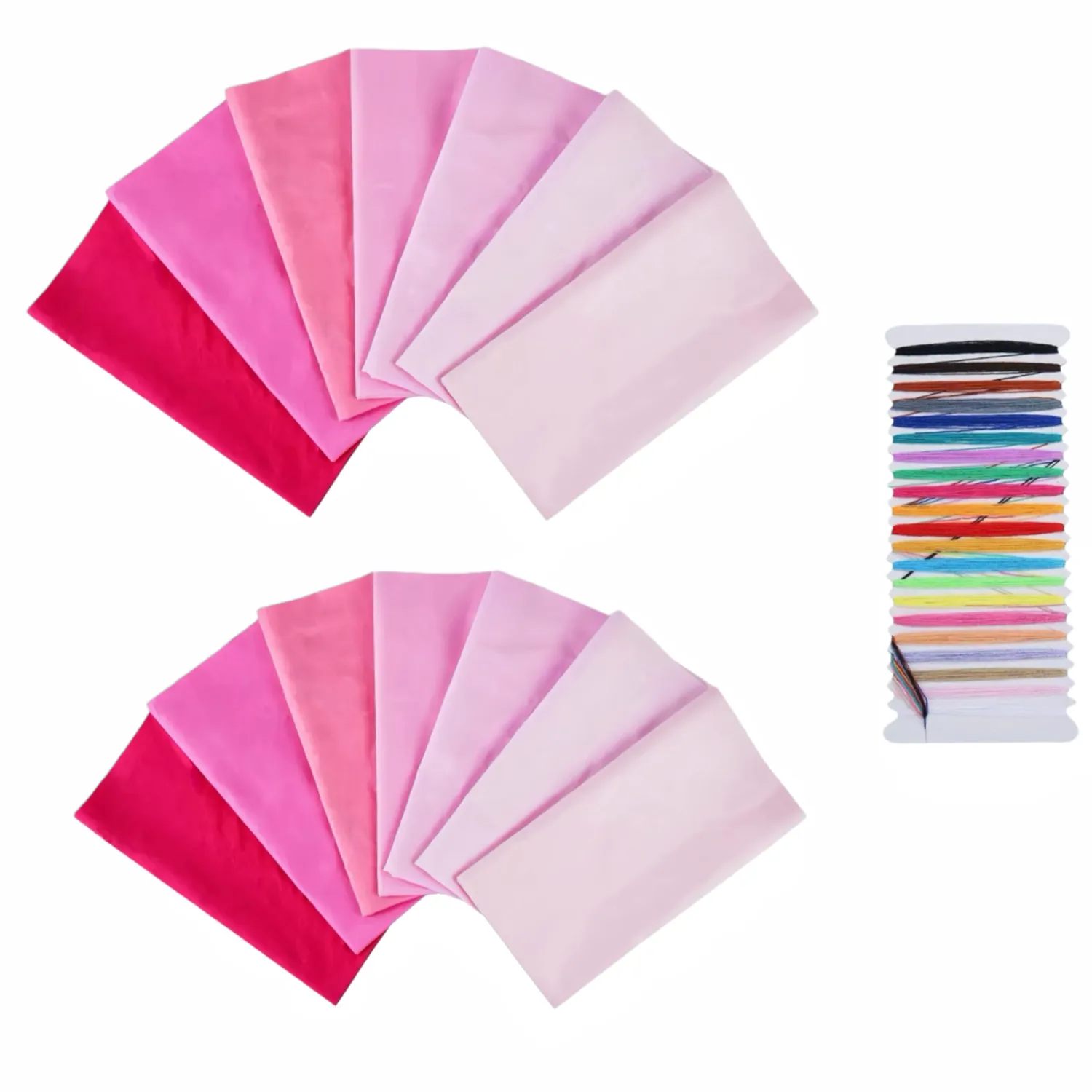 14Pcs 8" x 8" Cotton Fabric Bundles, Craft Fabric Squares，Pink