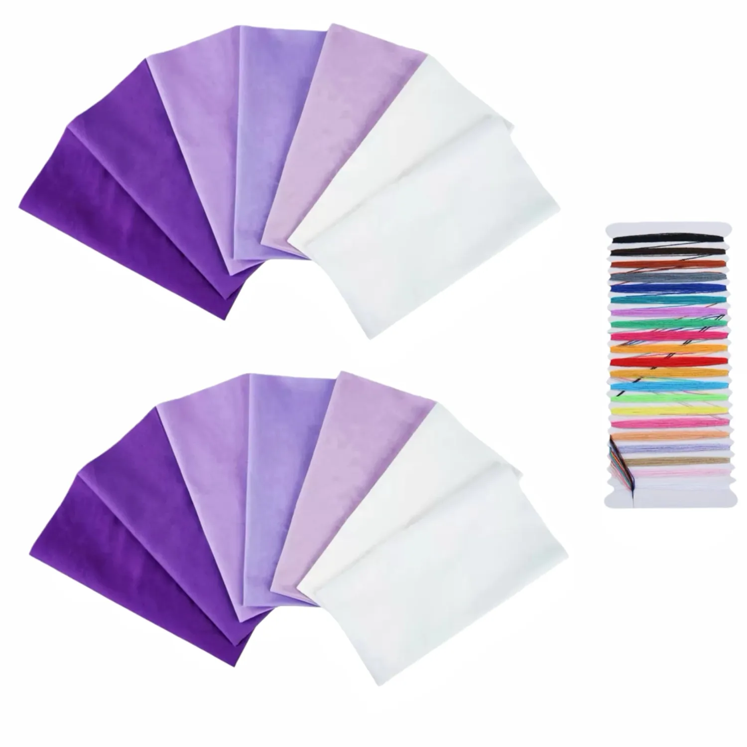 14Pcs 8" x 8" Cotton Fabric Bundles, Craft Fabric Squares，Purple