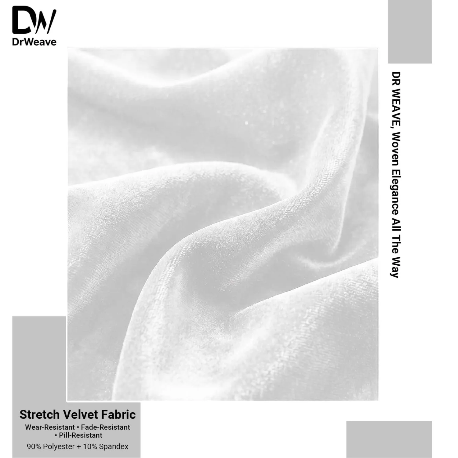 Stretch Velvet Fabric by the Yard White 60 Inch Wide 1 Yard Soft