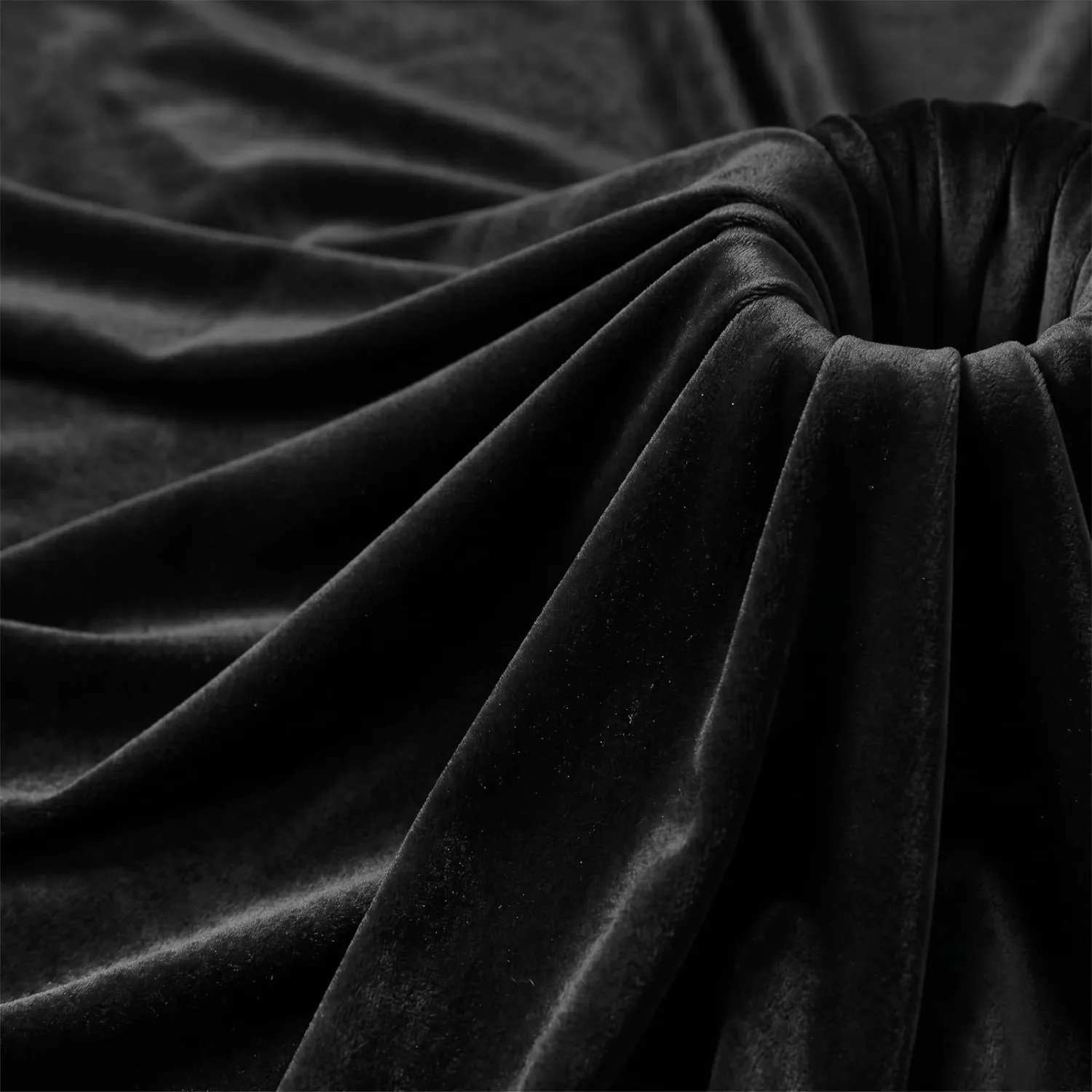 Stretch Velvet Fabric by the Yard Black 60 Inch Wide 1 Yard