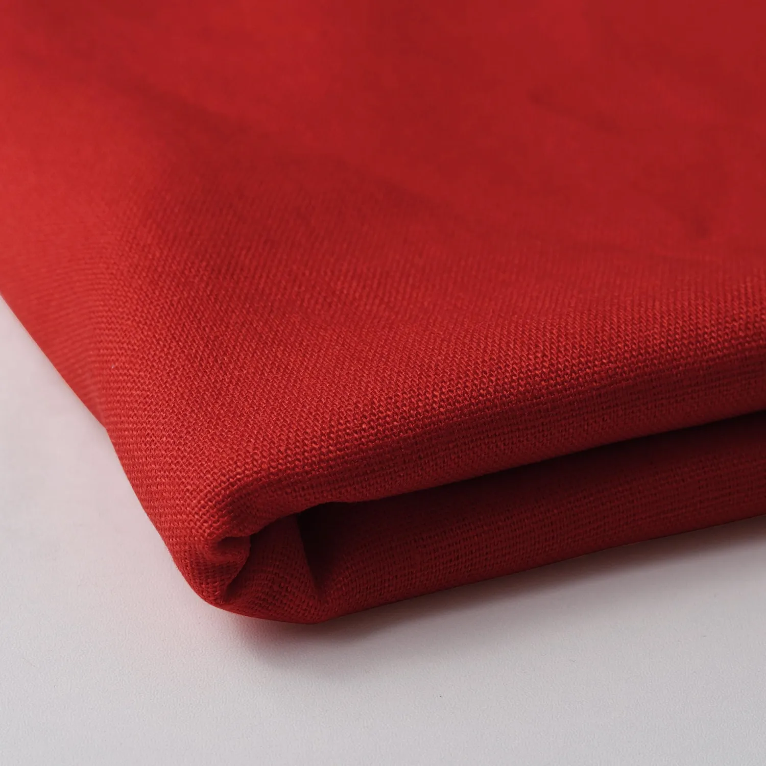 Linen Fabric | Natural Linen Cloth | Embroidery, Sewing | Soft, Breathable | 59" Wide | 30% Linen, 70% Viscose | Hemp, Jute, Needlework, Lining (Red, 1Y)