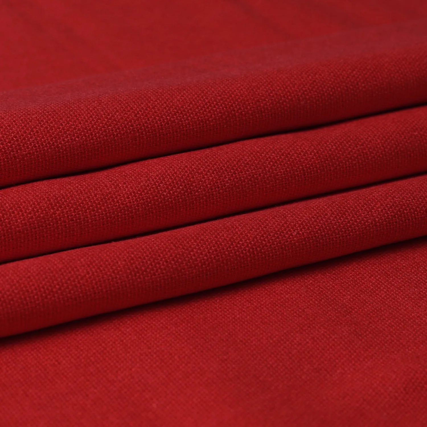 Linen Fabric | Natural Linen Cloth | Embroidery, Sewing | Soft, Breathable | 59" Wide | 30% Linen, 70% Viscose | Hemp, Jute, Needlework, Lining (Red, 1Y)