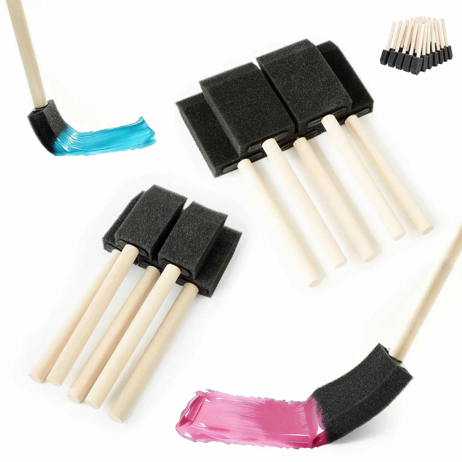 36 Pcs Foam Paint Brushes Set, 1"&1.5", for Painting, Staining, Varnish