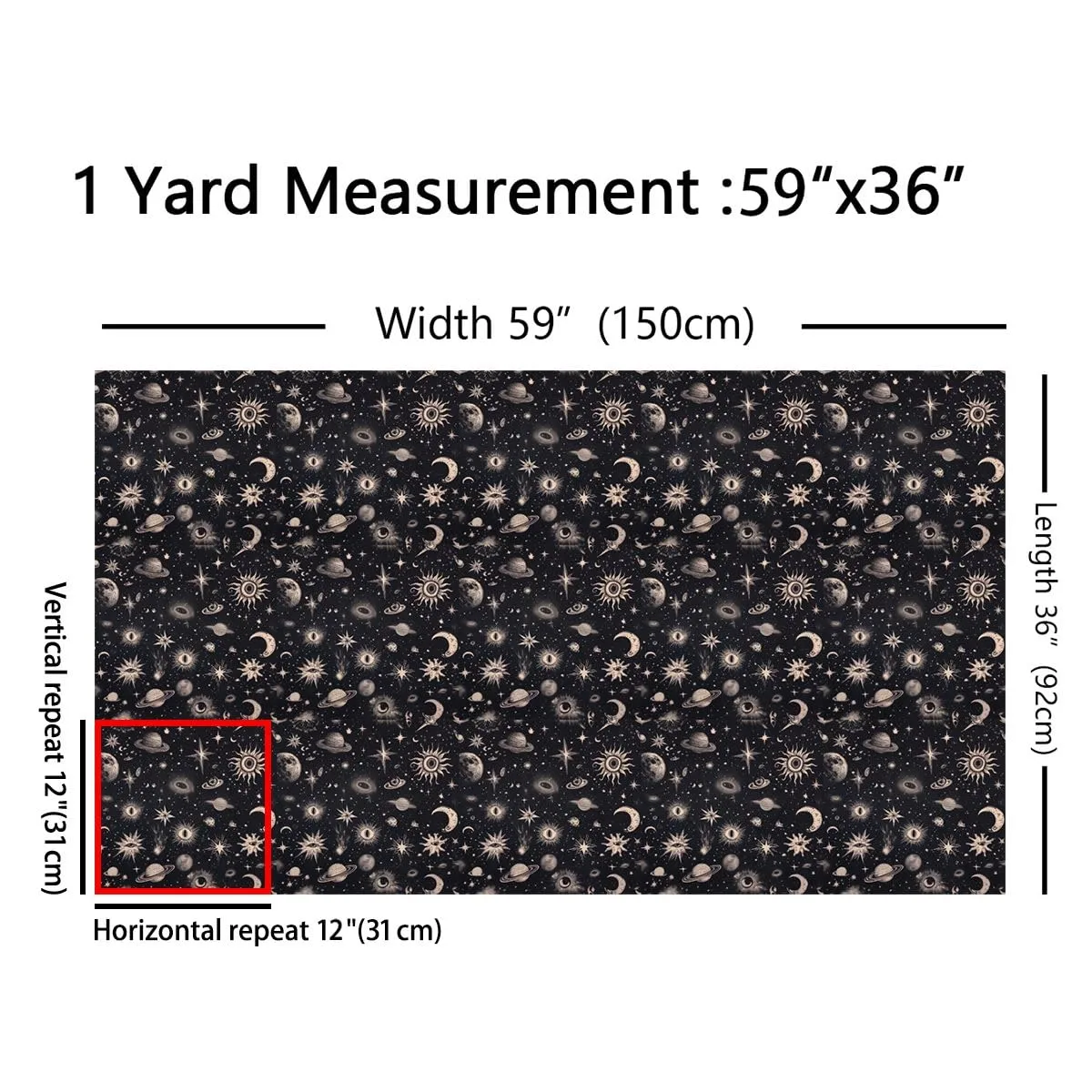 jejeloiu Galaxy Polyester Fabric by The Yard 1 Yard Kids