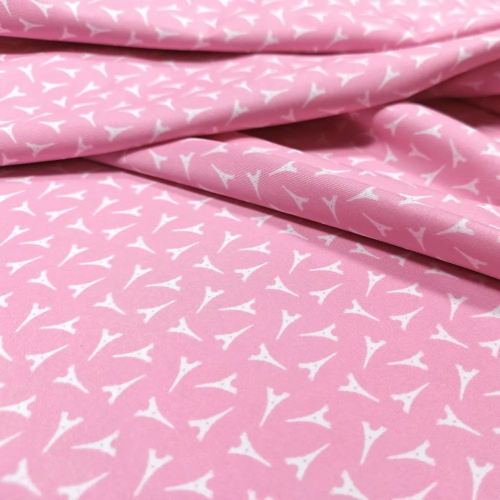 Moisture Wicking Single Jersey Knitted Fabric, Polyester and Spandex, Pink Eiffel Tower, 60" Wide, for Clothing, Crafts, Home Decor, Upholstery, Shirts, Pet Clothing (Pink, 1 Yard pre Cut)