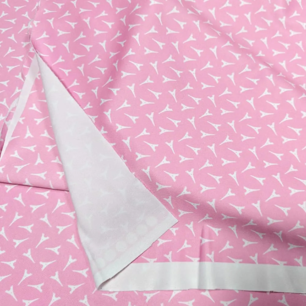 Moisture Wicking Single Jersey Knitted Fabric, Polyester and Spandex, Pink Eiffel Tower, 60" Wide, for Clothing, Crafts, Home Decor, Upholstery, Shirts, Pet Clothing (Pink, 1 Yard pre Cut)