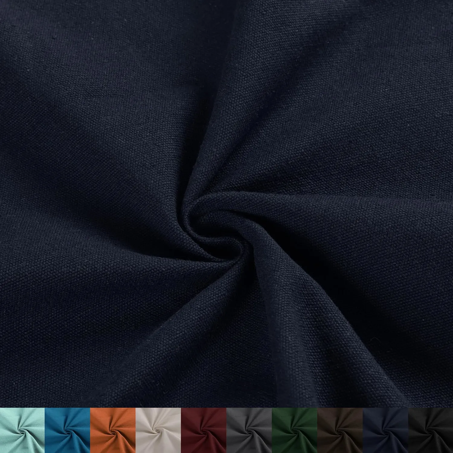 Krychiler Poly Cotton Canvas Fabric by The Yard, 12OZ Heavyweight Durable Canvas Drop Cloth, Polyester Cotton Material for Upholstery Sewing Curtains Covers DIY Crafts - Navy, Precut 1-Yard