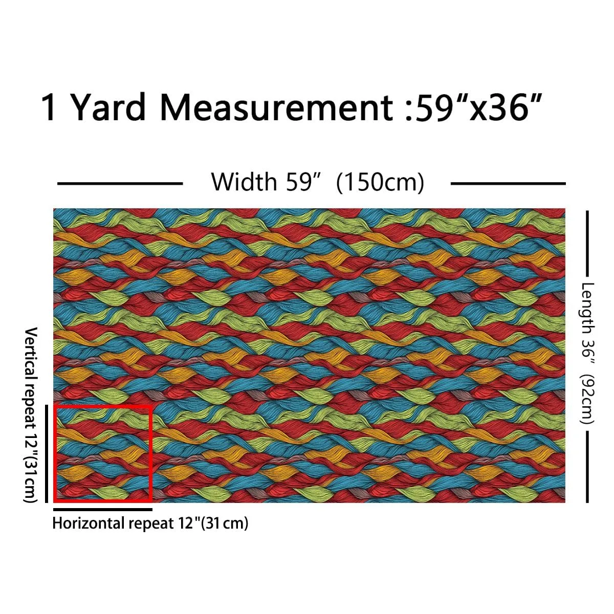 jejeloiu Colorful Wave Polyester Fabric by The Yard 1 Yard Kids
