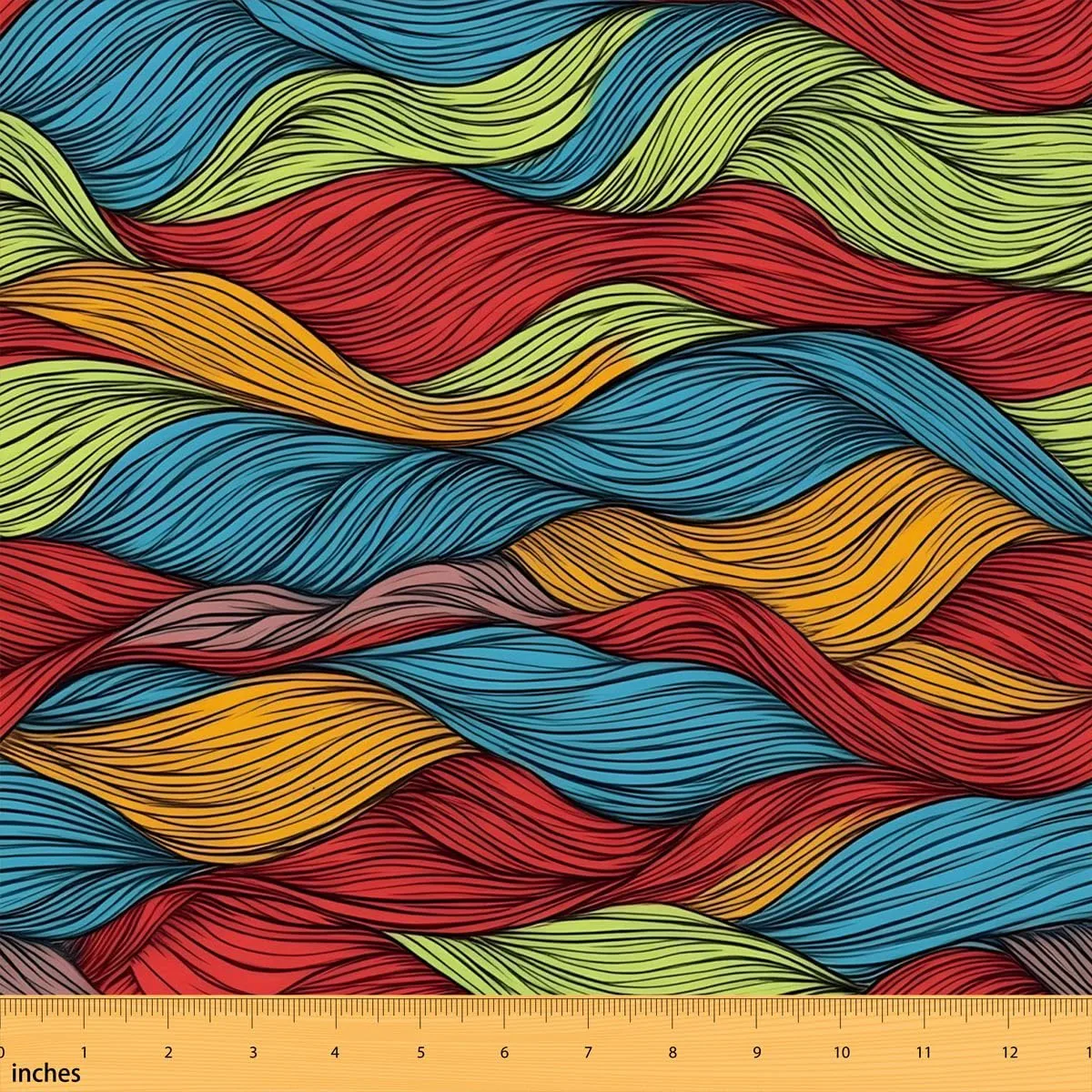 jejeloiu Colorful Wave Polyester Fabric by The Yard 1 Yard Kids