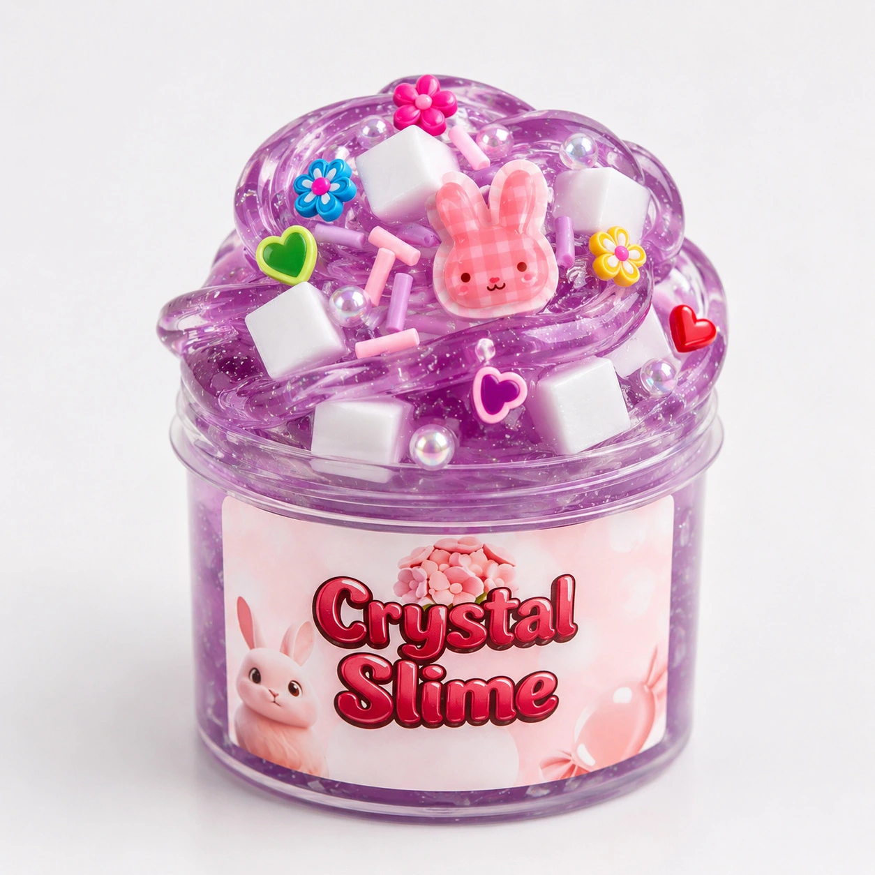 6-Color Crystal Slime Non-Toxic Non-Sticky Bubble Gum Toy For Kids