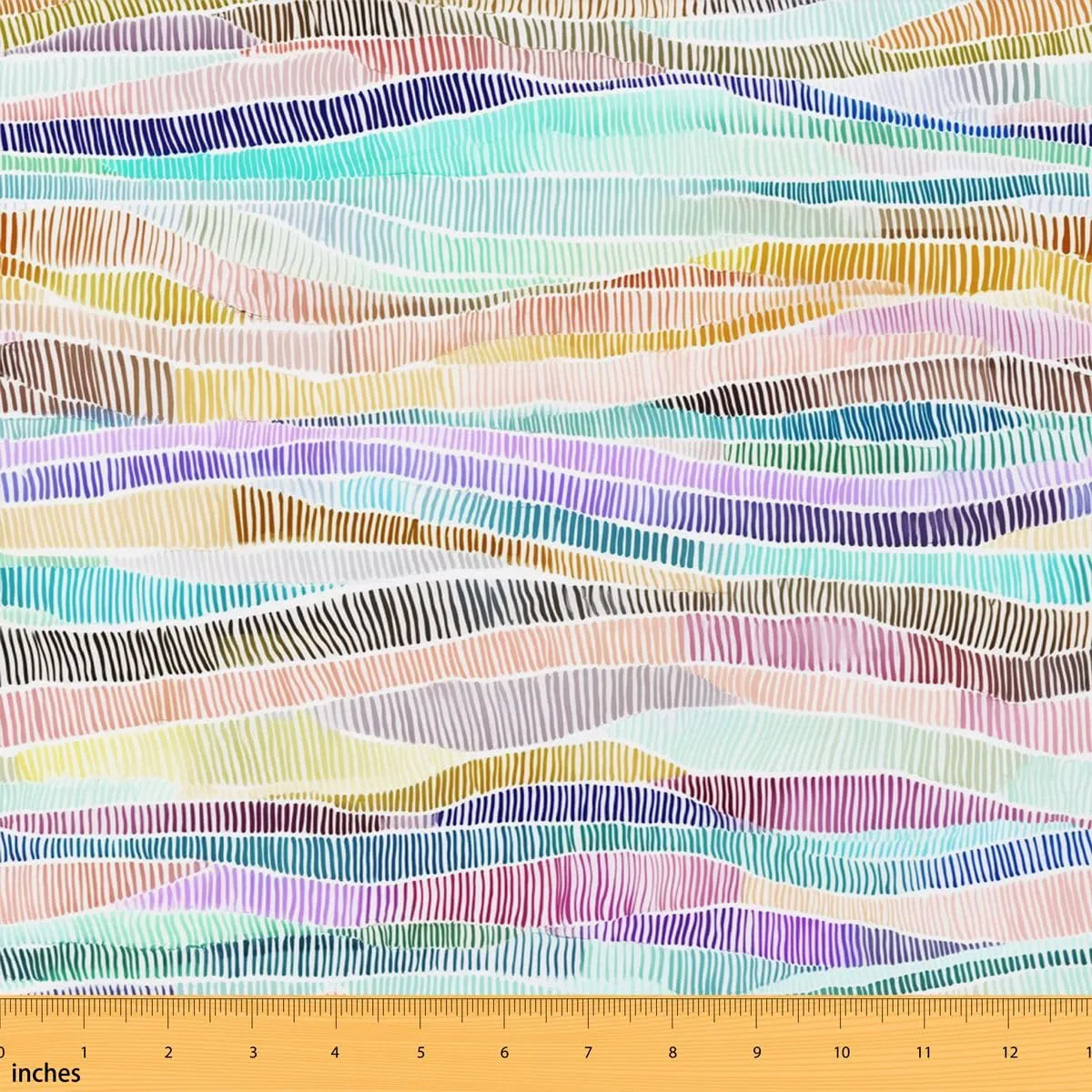 jejeloiu Colorful Wave Polyester Fabric by The Yard 1 Yard Kids