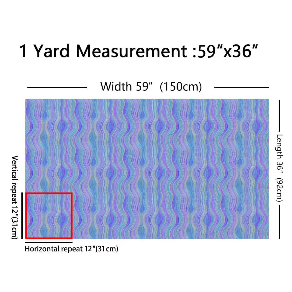 jejeloiu Colorful Wave Polyester Fabric by The Yard 1 Yard Kids