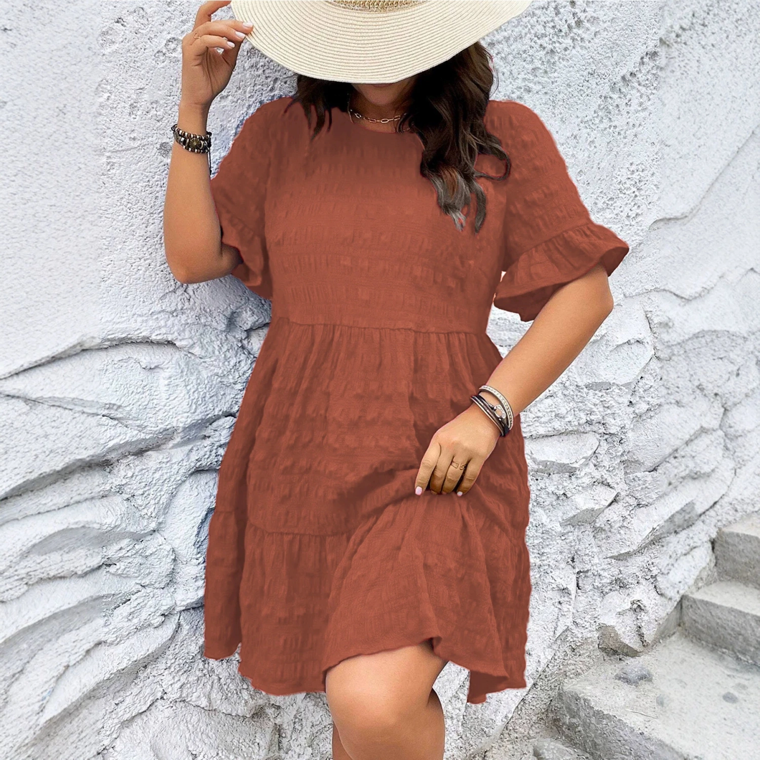 Plus-size Womens Dress With Elastic Waist