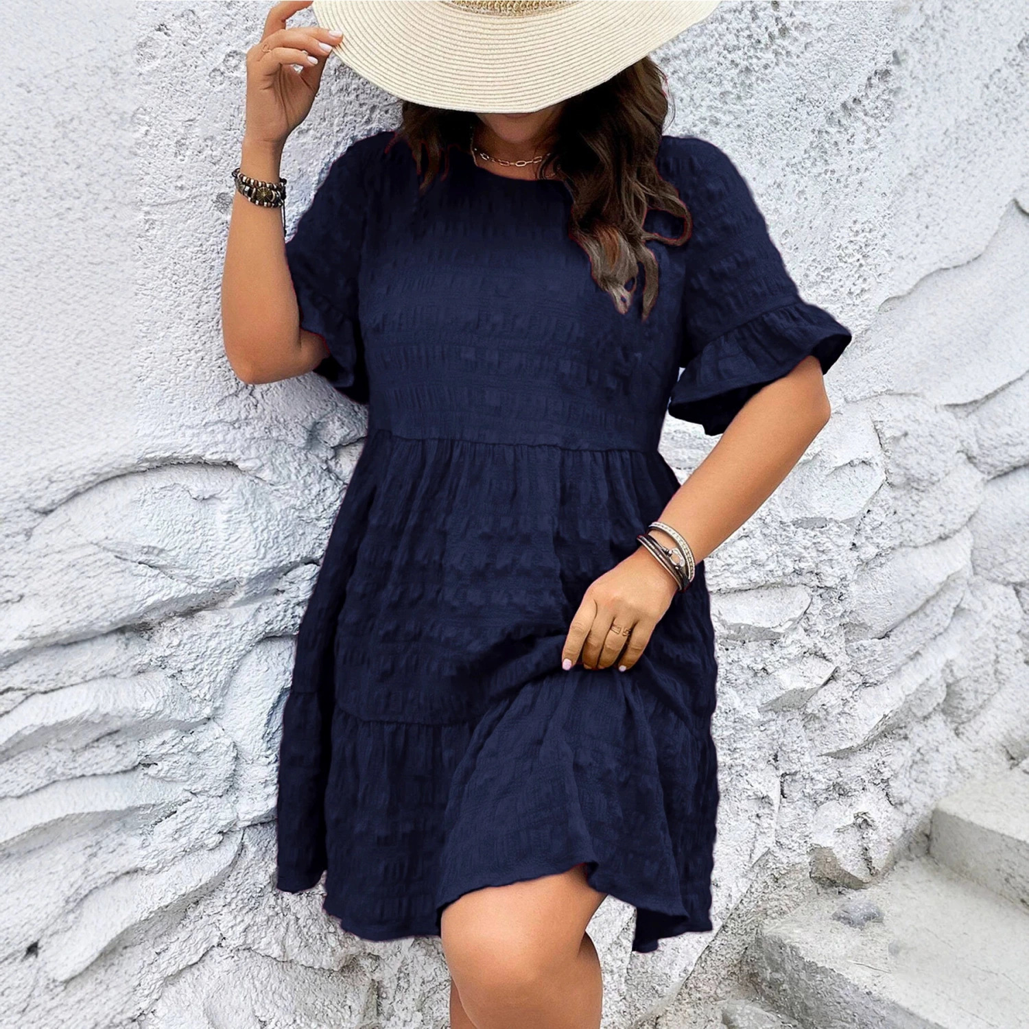 Plus-size Womens Dress With Elastic Waist
