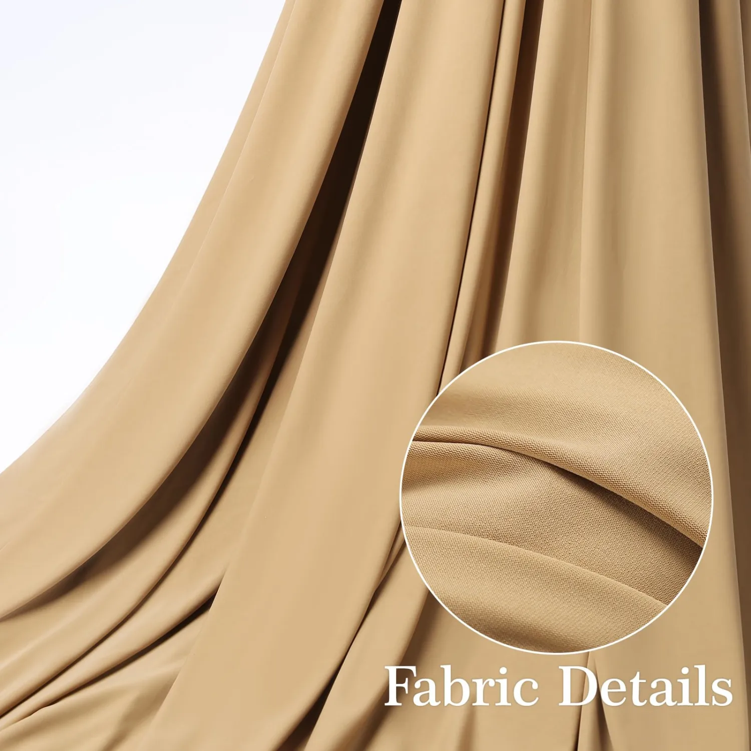 Nylon Spandex Fabric, 4 Way Stretch, 1 Yard, 65 Inch Wide, Brown
