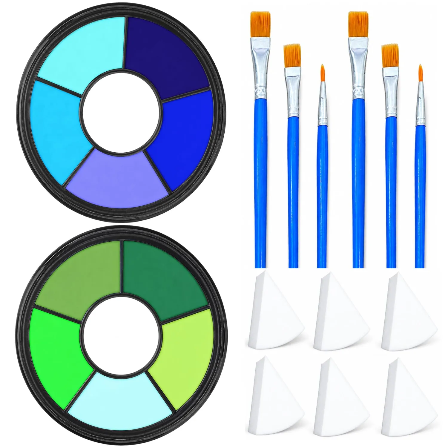 Green Blue Face Body Paint Palette Halloween Makeup Face Painting Kit
