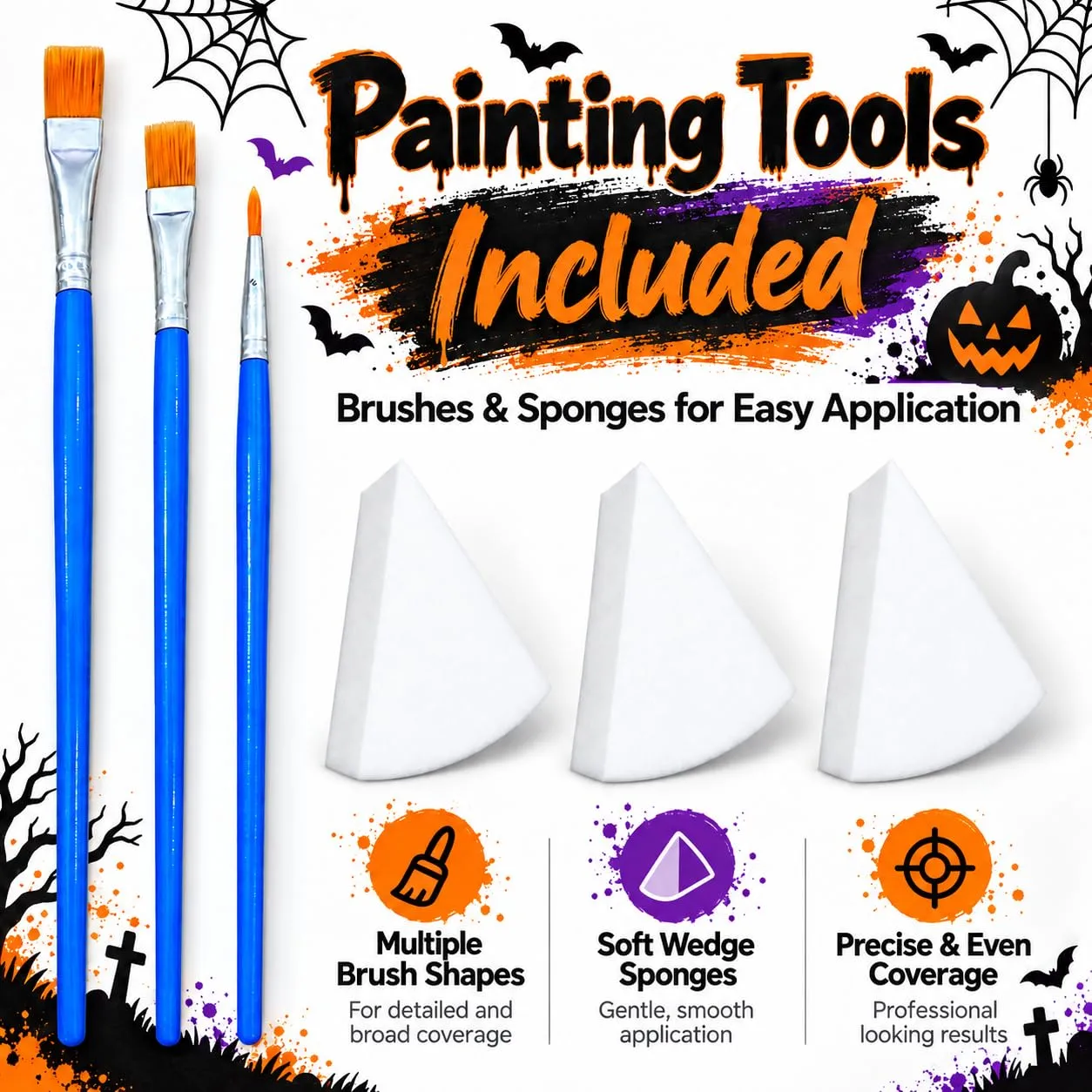 Black White Blue Face Body Paint Palette Halloween Makeup Face Painting Kit