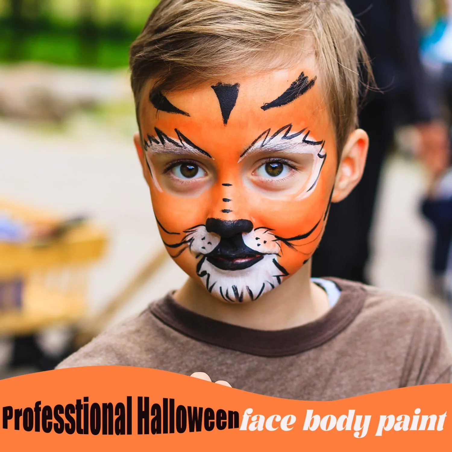 Orange Face Body Paint Water Based Cream for Halloween Cosplay,Washable