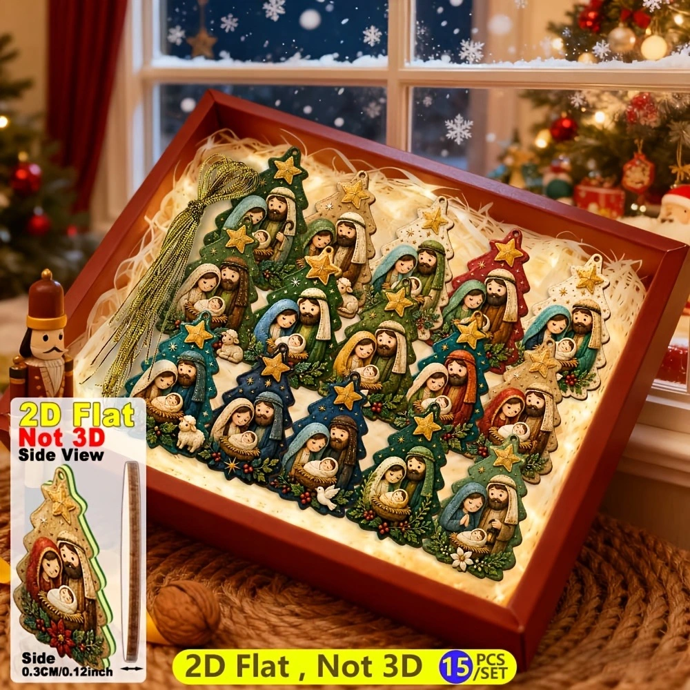 Wooden Christmas Nativity Animal Hanging Decoration