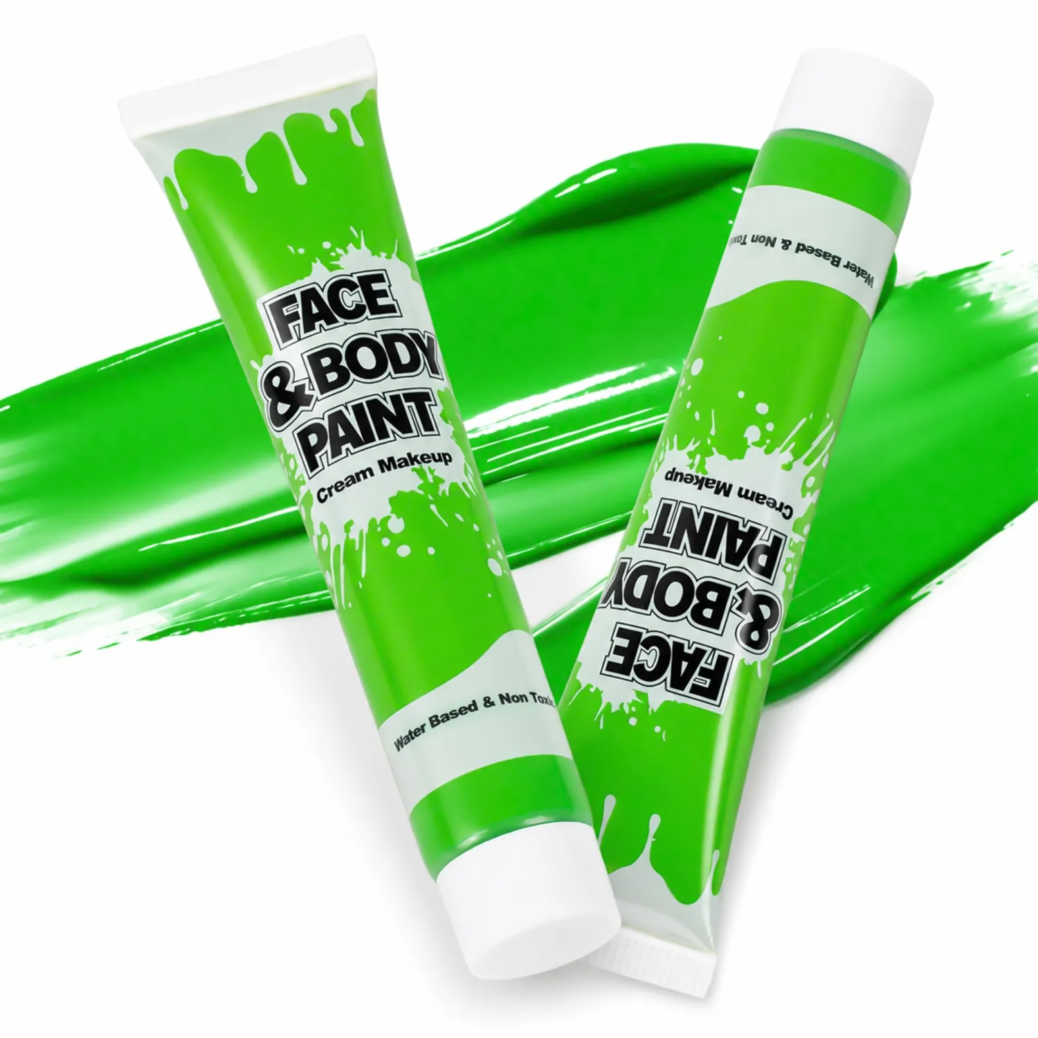 Green Face Paint for Adults Kids, Water Based Body Paint Halloween, 2 Pack
