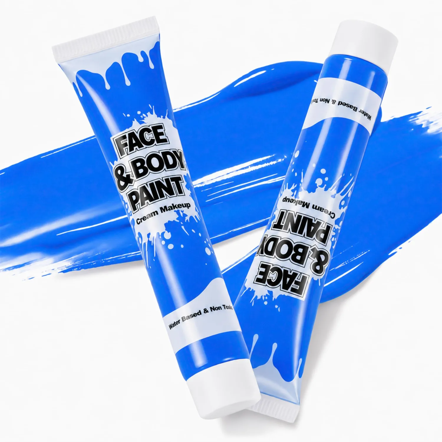 Blue Face Body Paint for Halloween, Water-Based Washable Non-Toxic for Kids