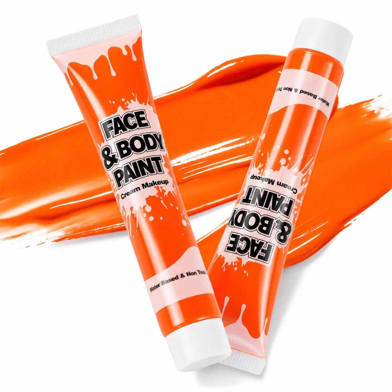 Orange Face & Body Paint for Halloween, Washable Non-Toxic for Kids