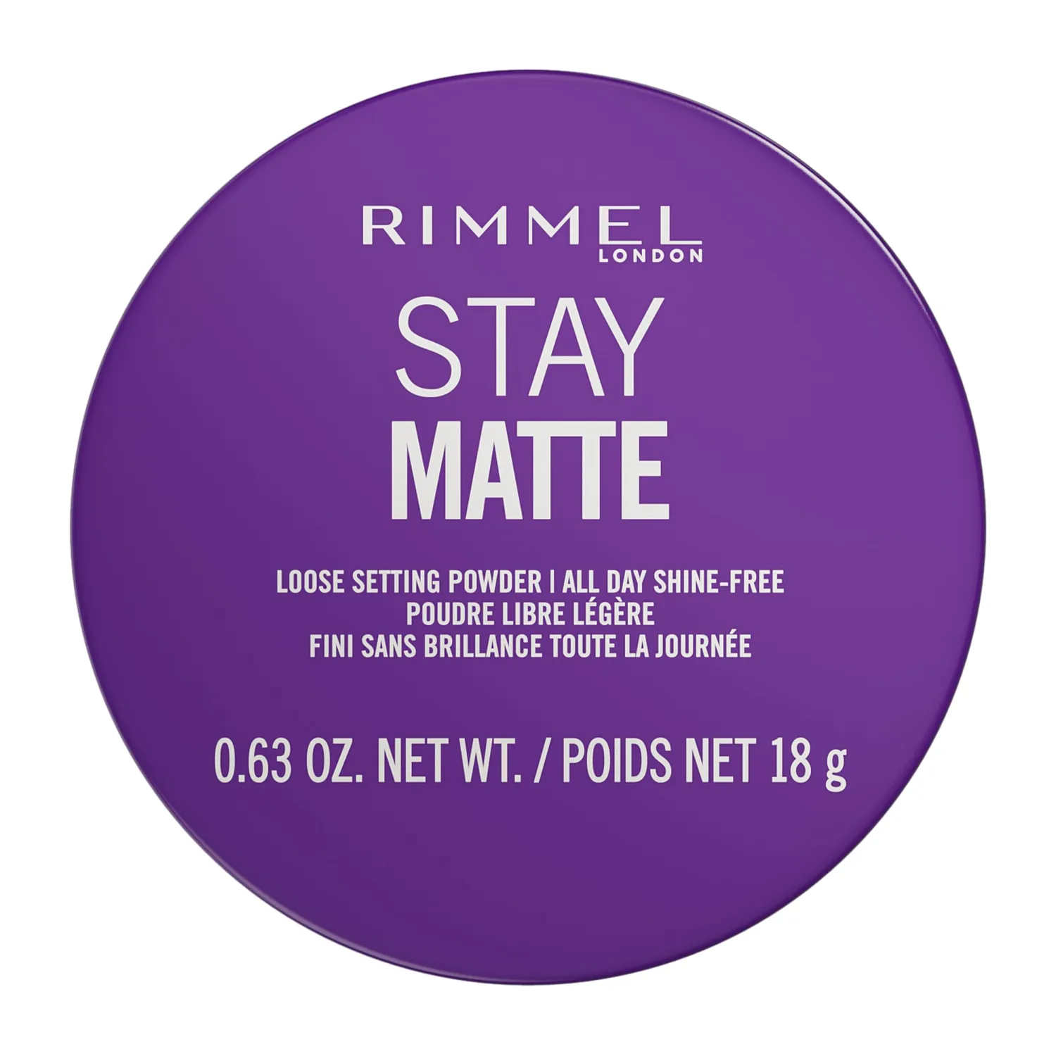 Rimmel Stay Matte Loose Powder, 001 Transparent, Face Loose Powder, Talc-free, Vegan, Lightweight, Soft Focus Effect, Soft Luxurious Applicator Puffâ€‹, 0.63oz