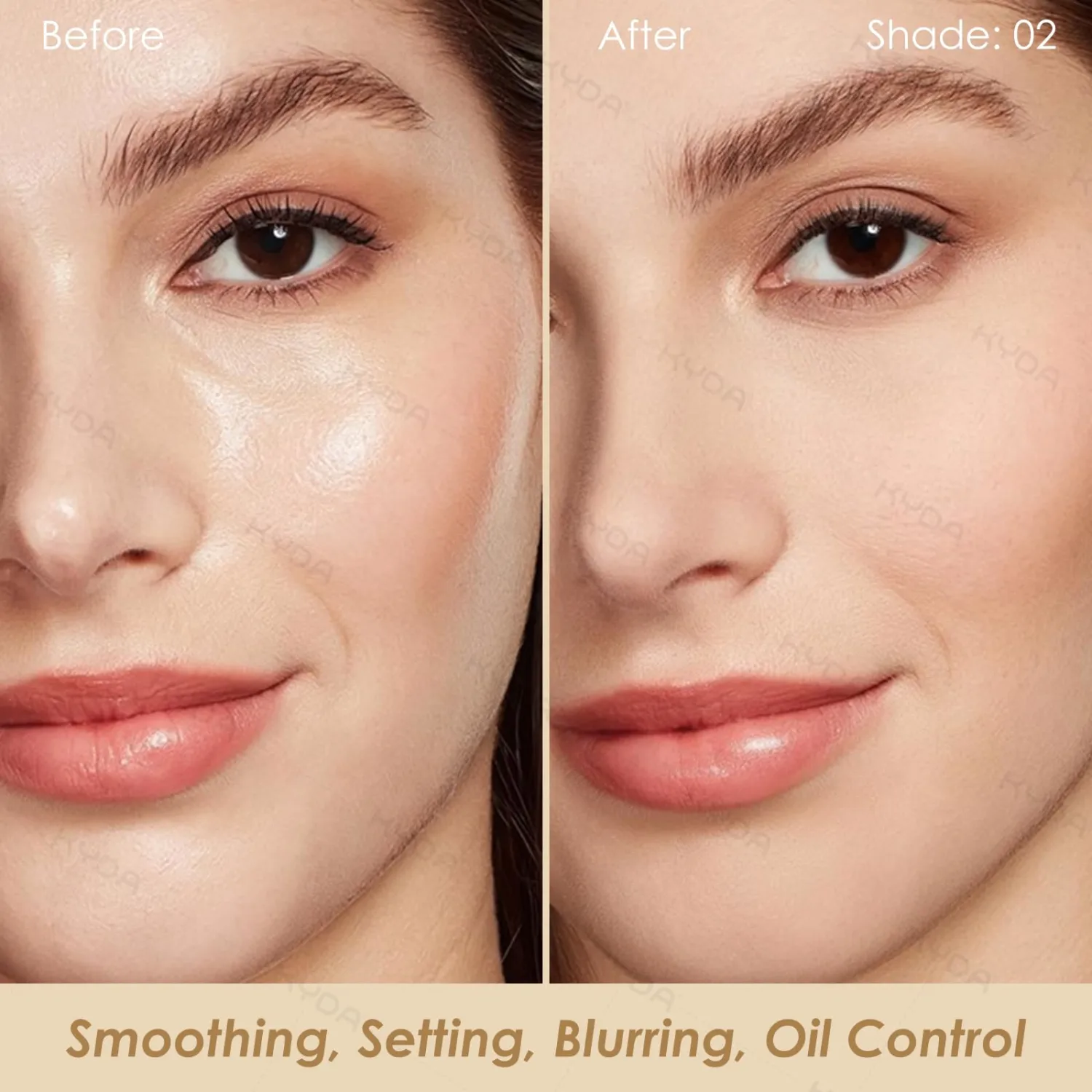 KYDA Flawless Finish Pressed Powder, Oil Control Matte Face Setting Powder