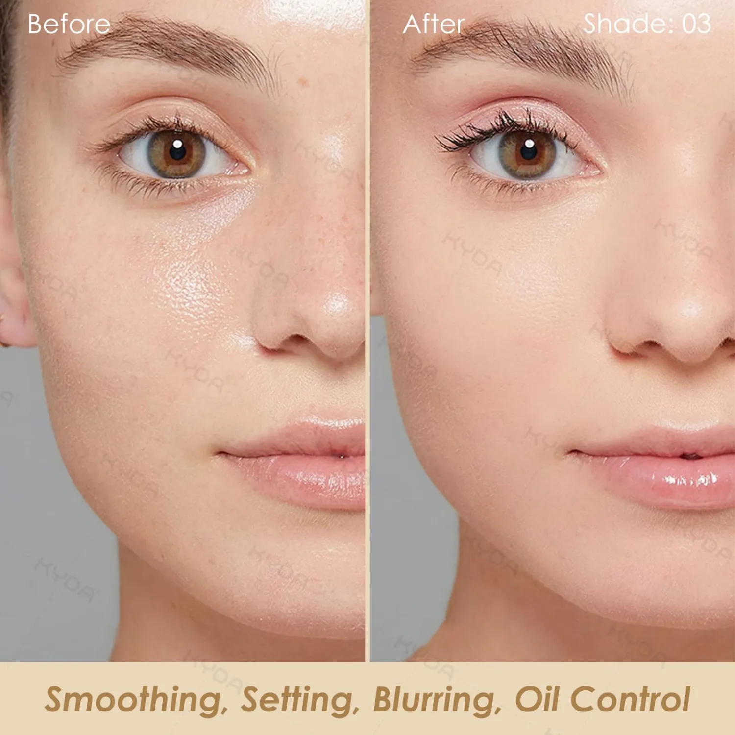 KYDA Flawless Finish Pressed Powder, Oil Control Matte Face Setting Powder