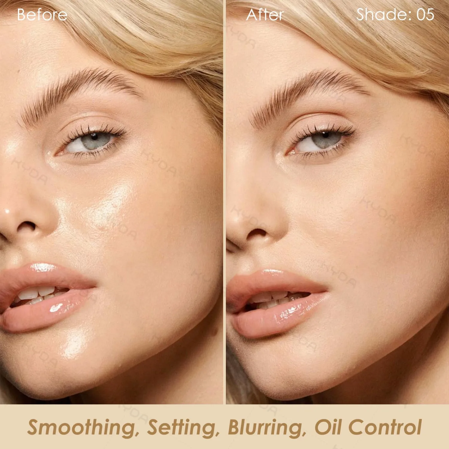 KYDA Flawless Finish Pressed Powder, Oil Control Matte Face Setting Powder