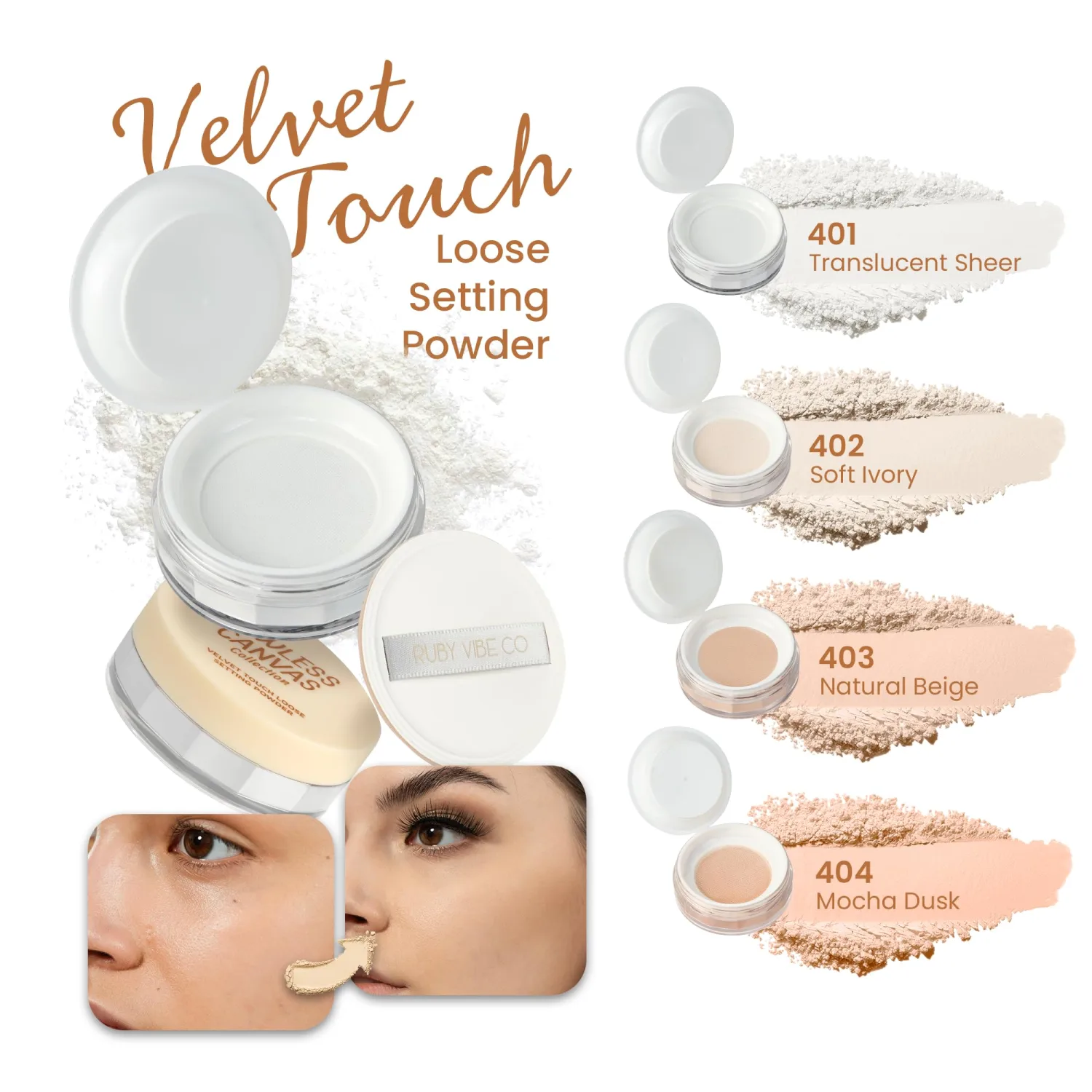 Loose Setting Powder, Translucent Setting Powder for Face Makeup with Lightweight Matte Finish, Long-Lasting Finishing Powder for Natural Looking Everyday Makeup