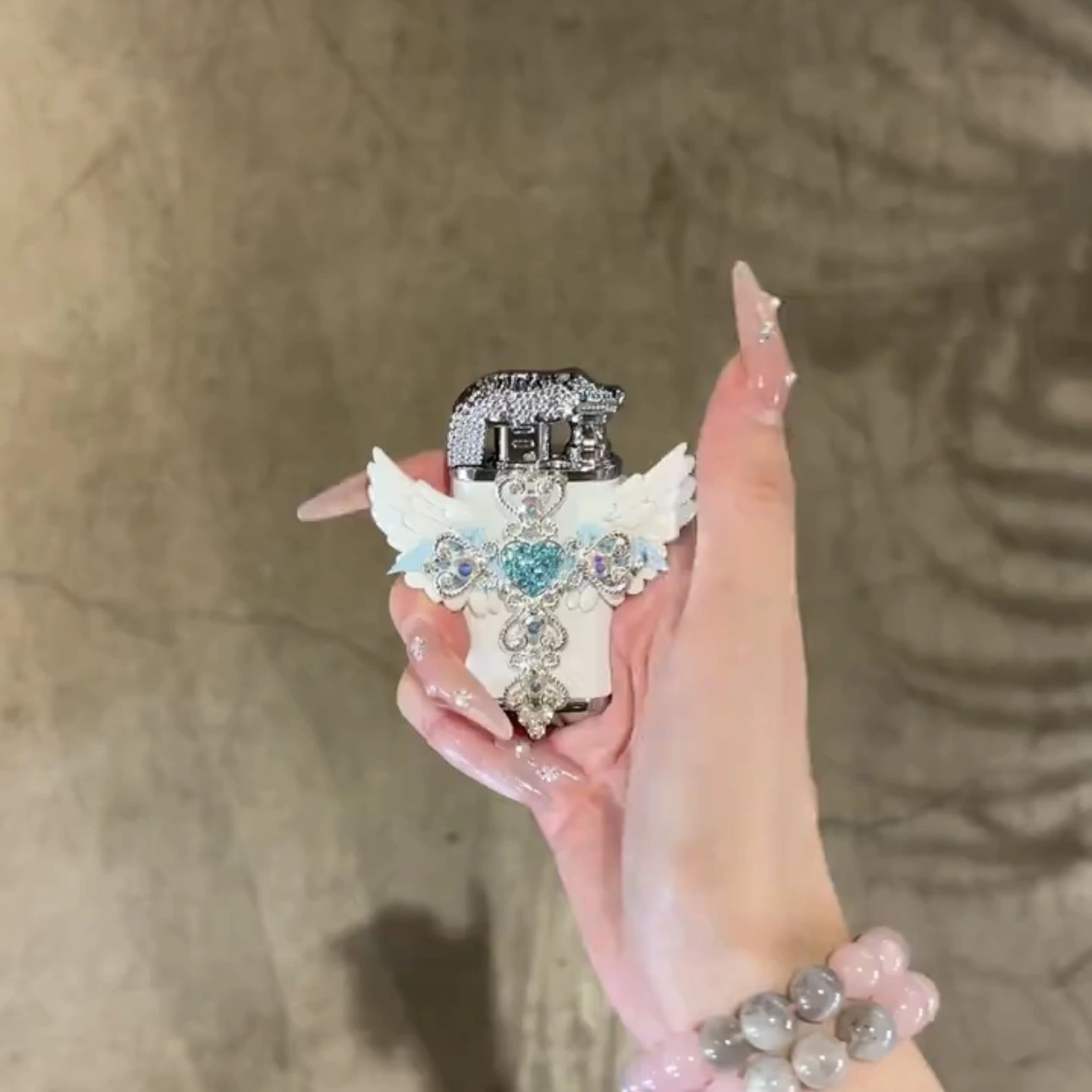 Angel Wings Dual Flame Windproof Refillable Gas Lighter