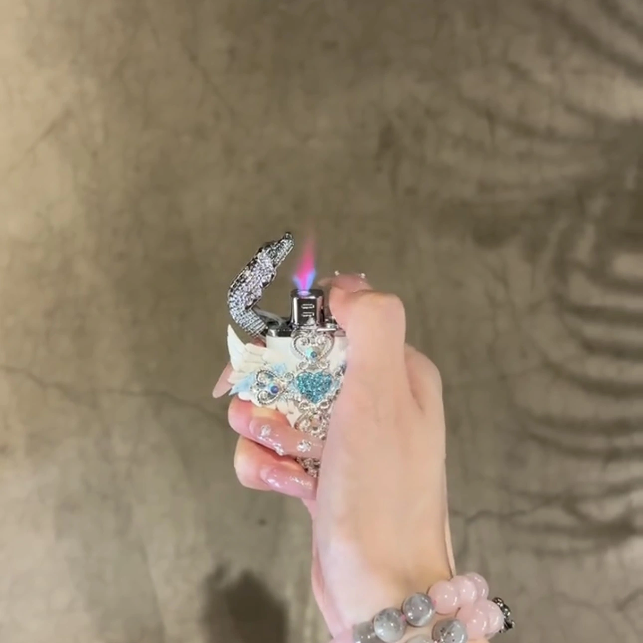 Angel Wings Dual Flame Windproof Refillable Gas Lighter