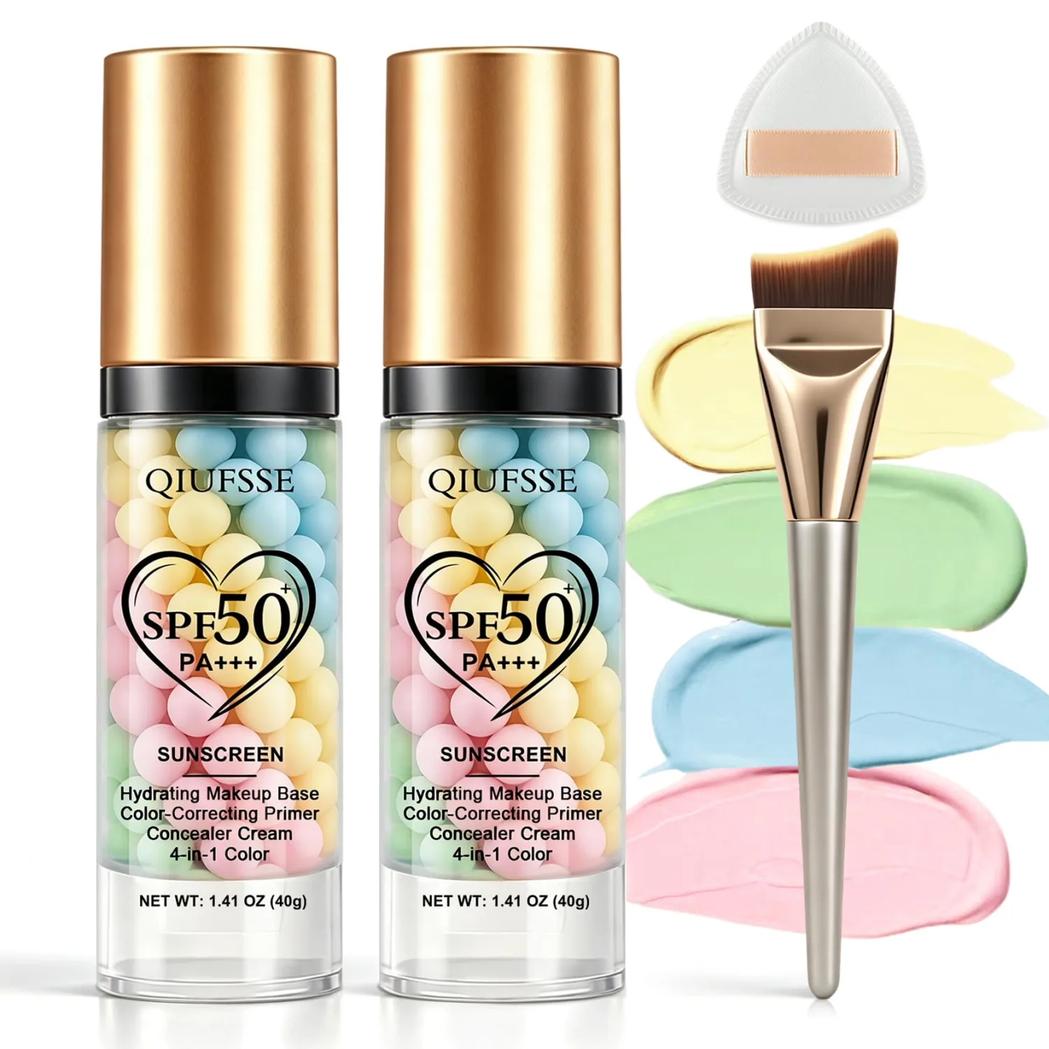 2PCS Color Correcting Primer Face Makeup - Blue Yellow Pink Green