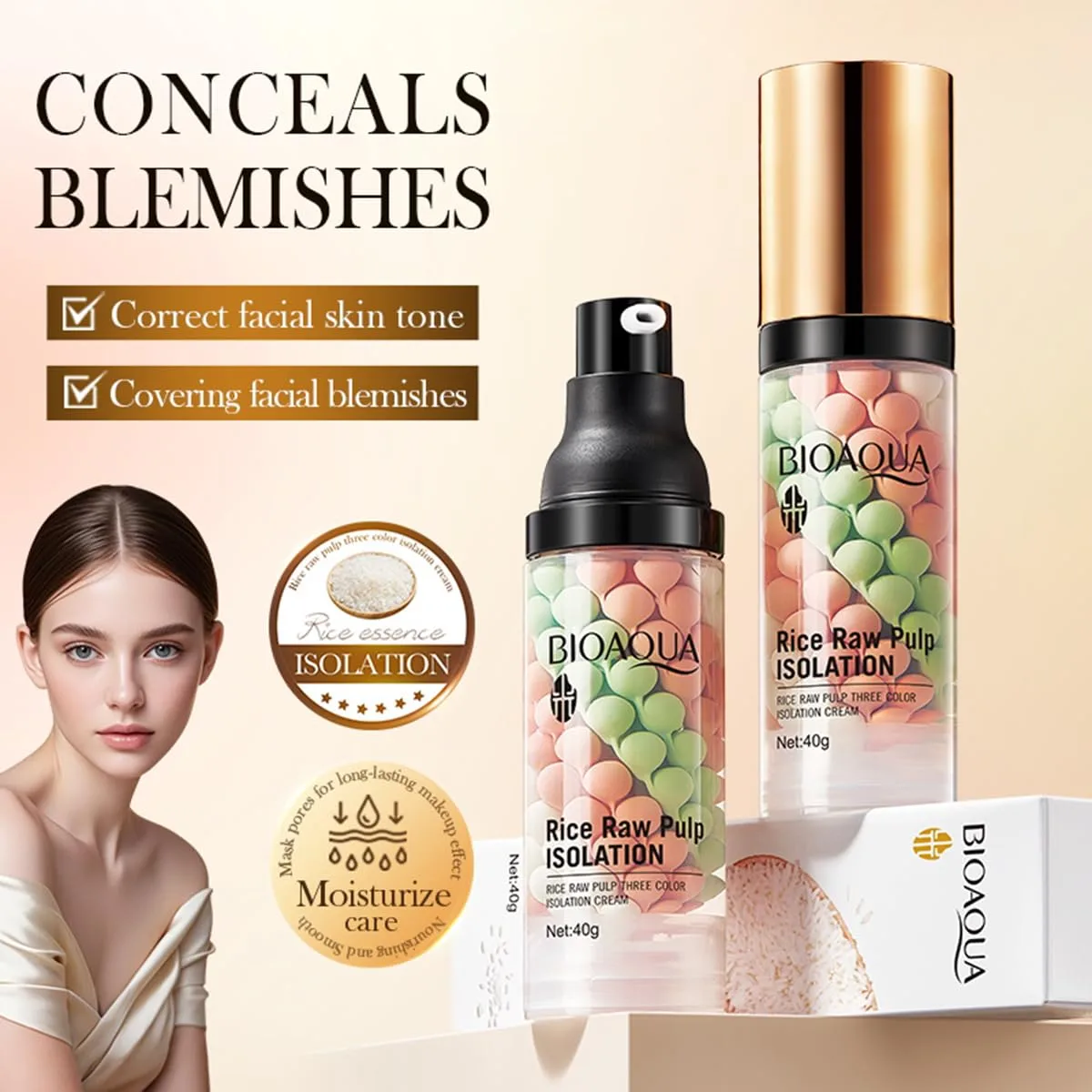 3 In 1 Primer Isolation for Face Before Makeup,One Step Color Corrector For Flawless Smooth Skin & Long-Lasting,Blurs Imperfections,Oil Control & Moisturizing,Skin Tone Correcting,Radiance Skin