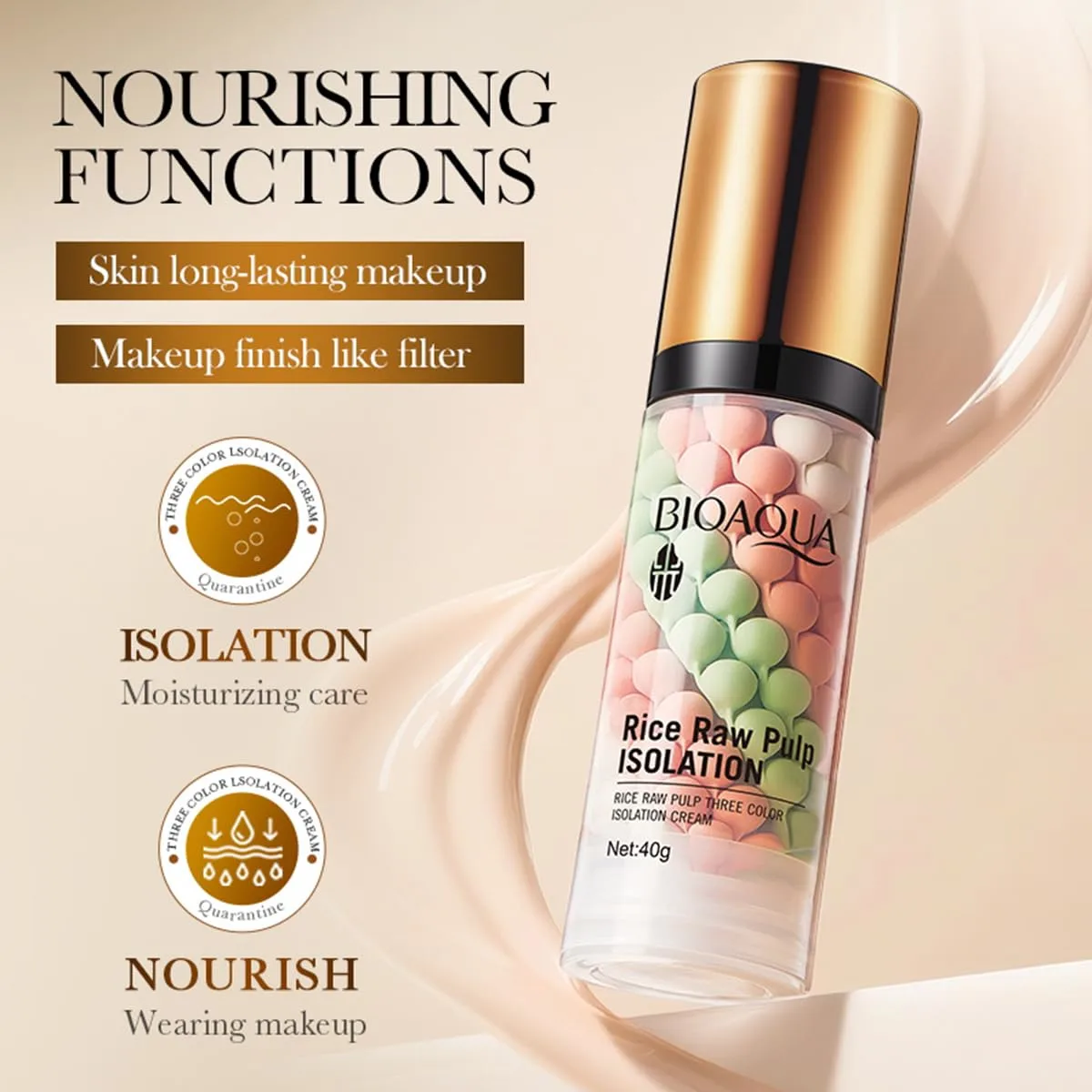 3 In 1 Primer Isolation for Face Before Makeup,One Step Color Corrector For Flawless Smooth Skin & Long-Lasting,Blurs Imperfections,Oil Control & Moisturizing,Skin Tone Correcting,Radiance Skin