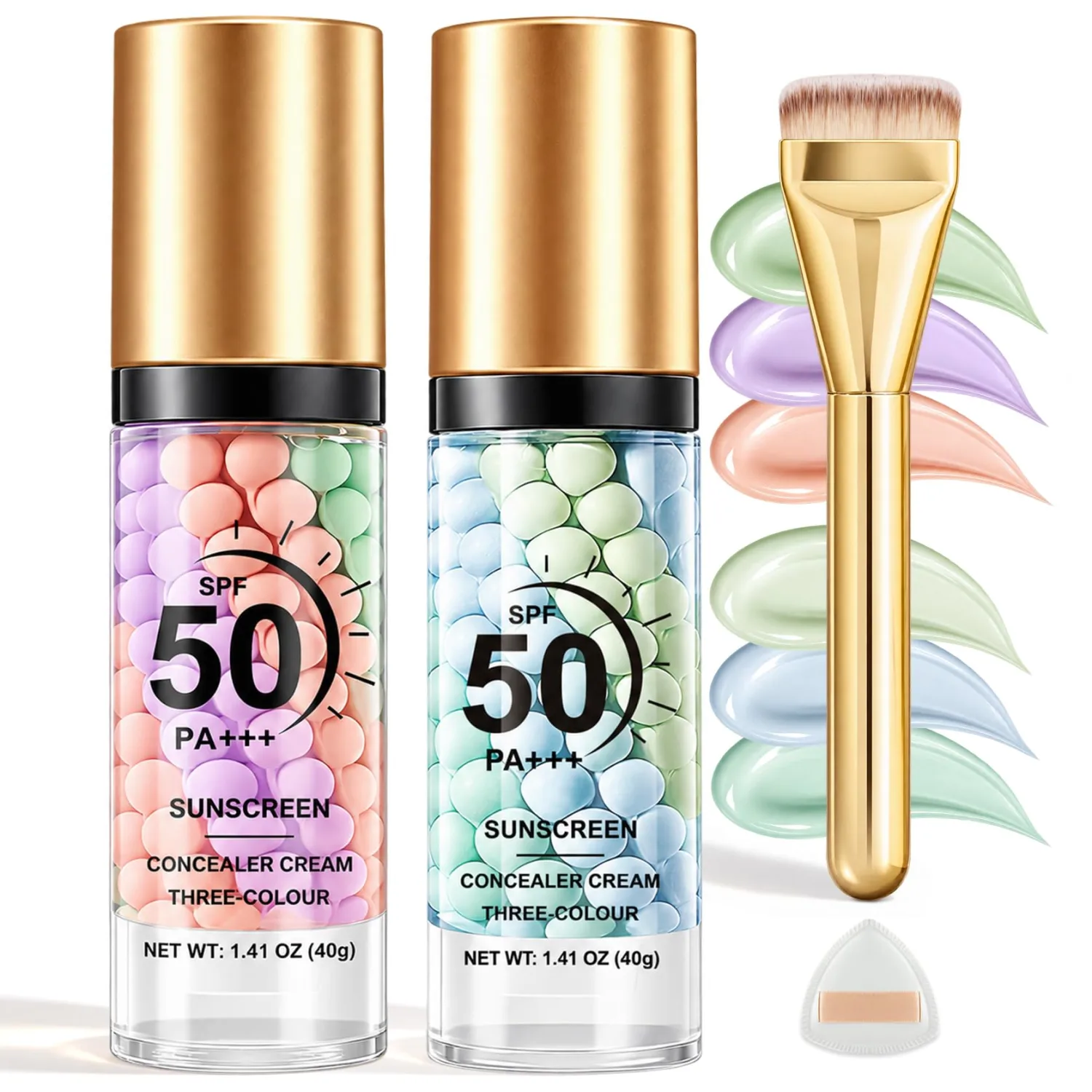 2PCS 3 In 1 Color Correcting Primer for Face Before Makeup, Moisturizer