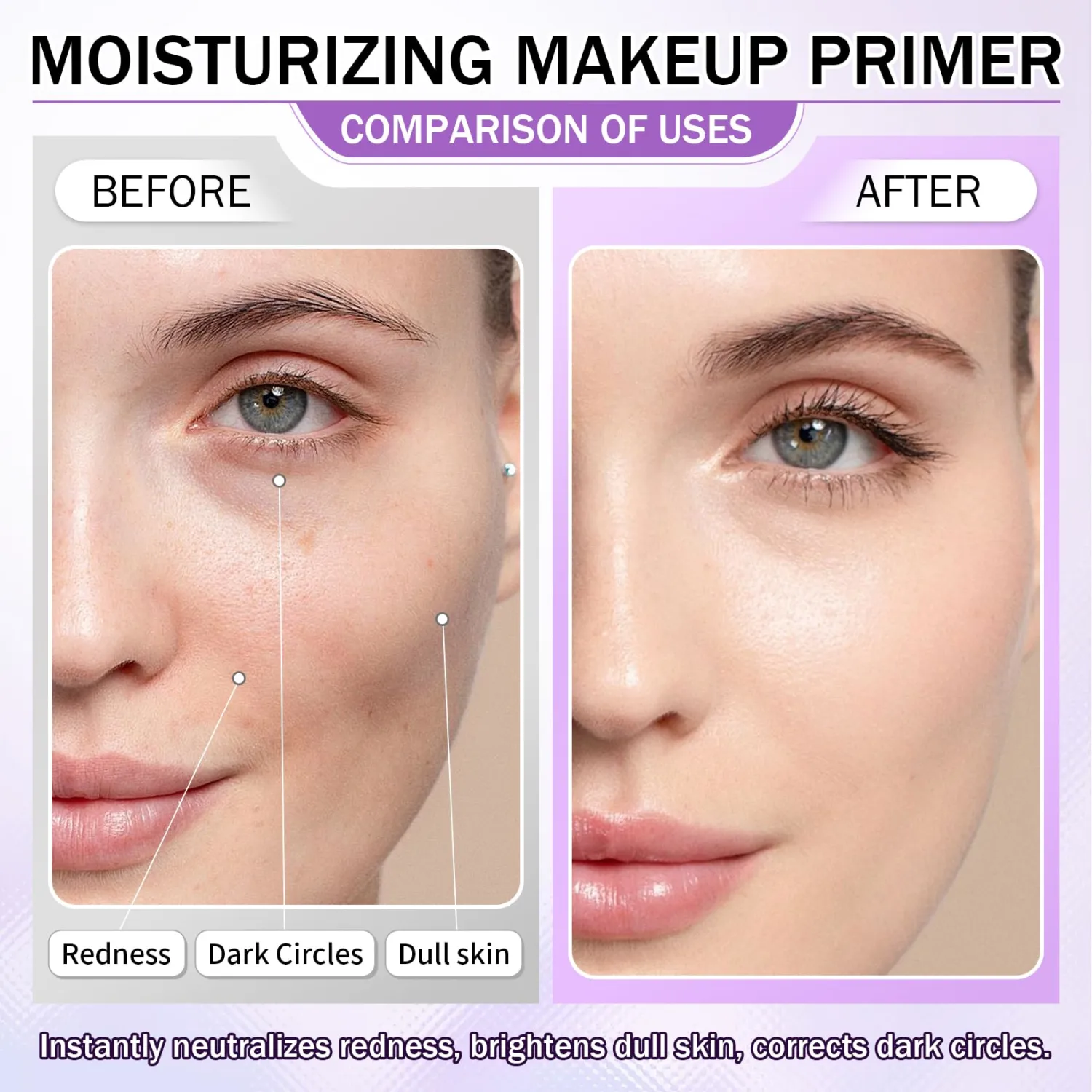 2PCS 3 In 1 Primer for Face Before Makeup,Color Correcting Primer