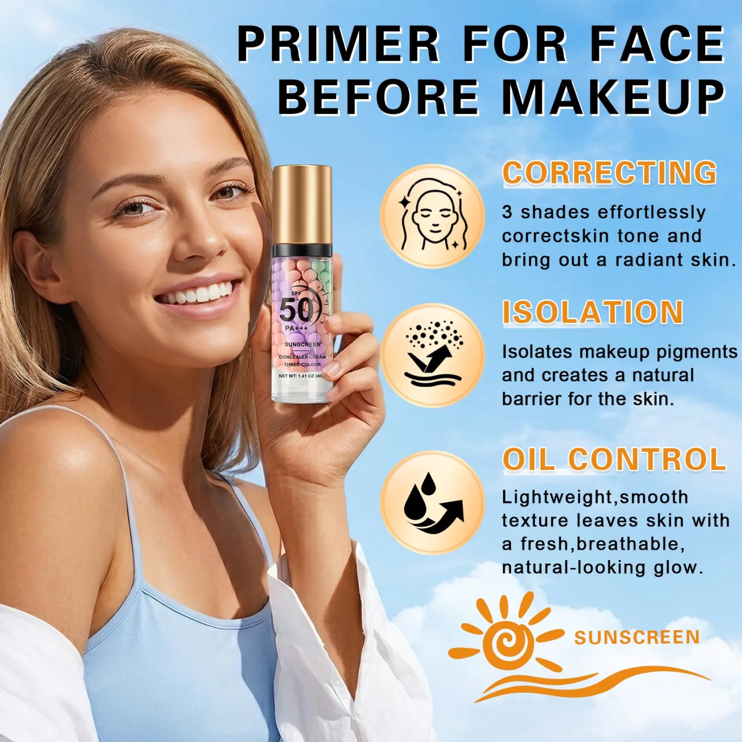 2PCS Color Correcting Primer Face Makeup